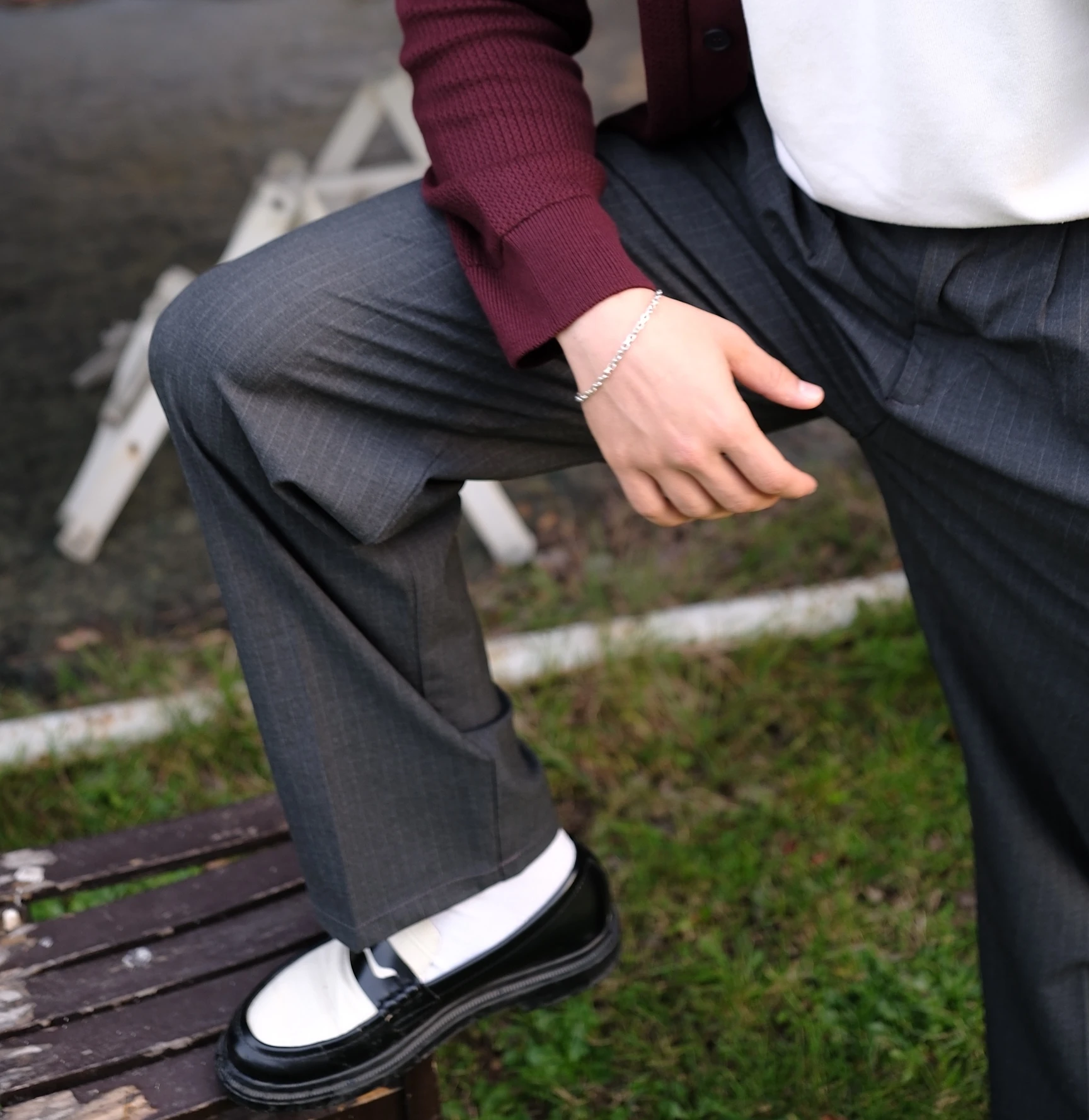 Relaxed Fit Çizgili Pantolon