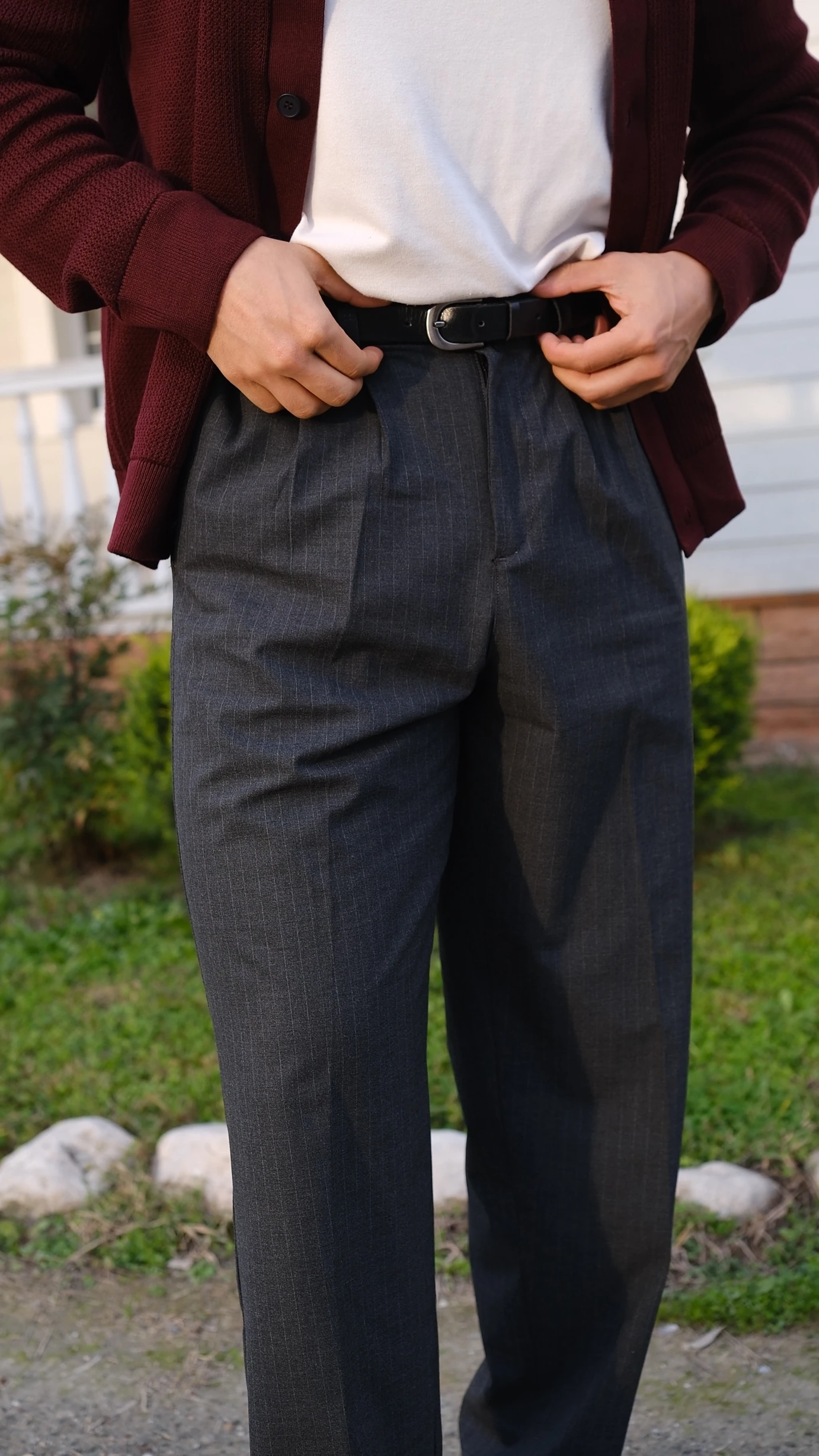 Relaxed Fit Çizgili Pantolon