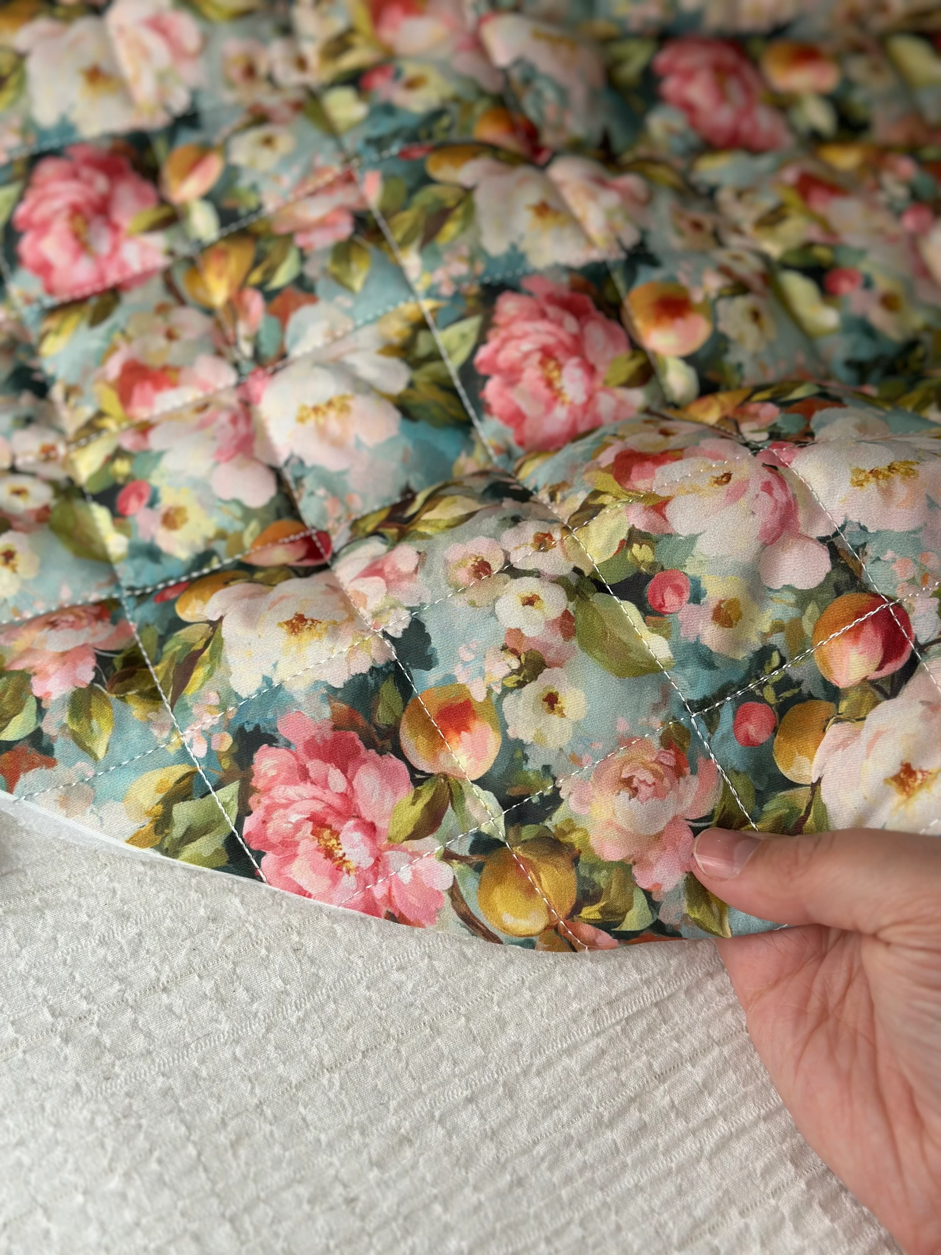 * Hemen teslim* şeftali çiçeği su geçirmez kapitone 255cm