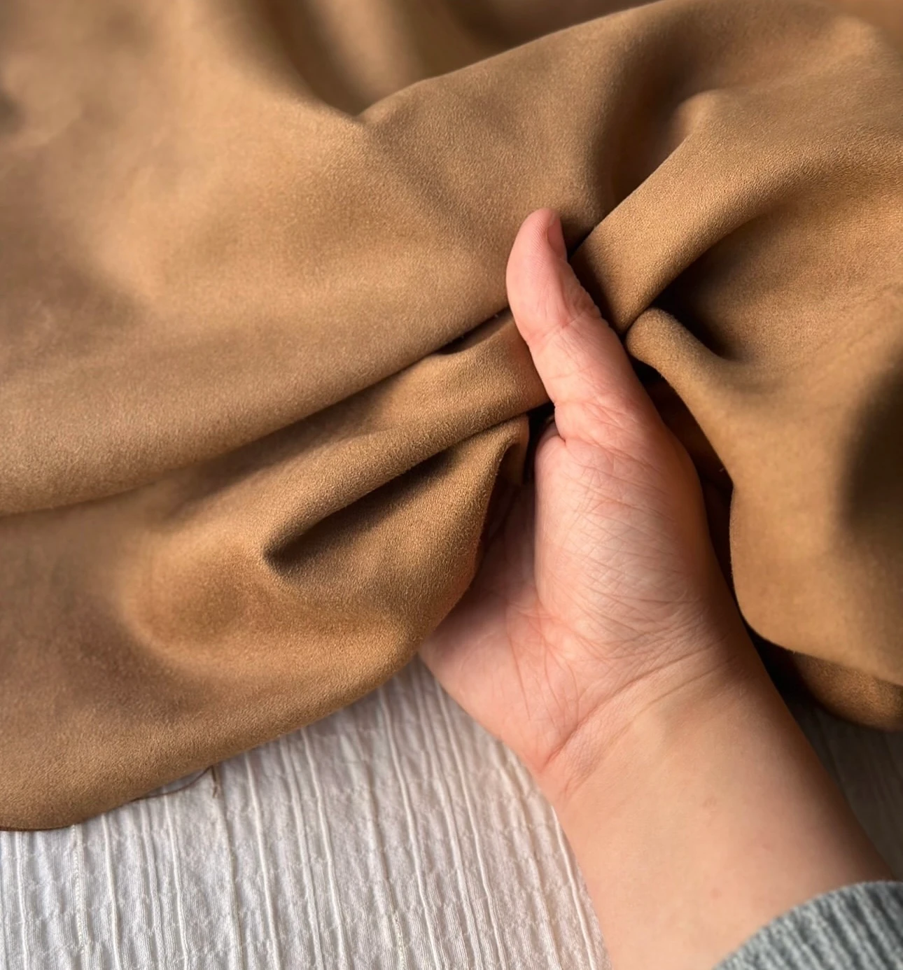 Taba rengi süet kumaş 146x200cm