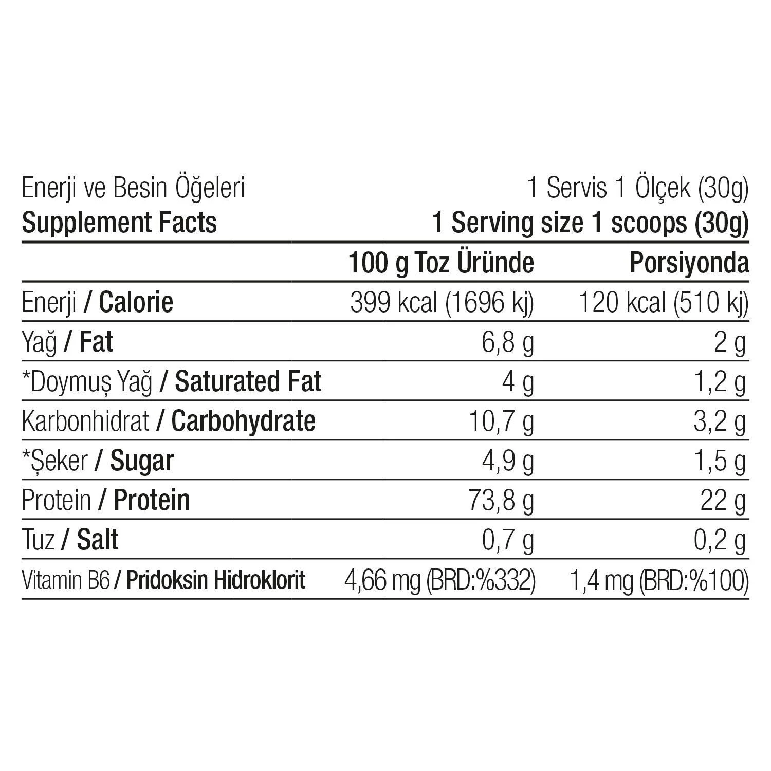 Whey Protein 2400 gram 80 Servis - Çikolata