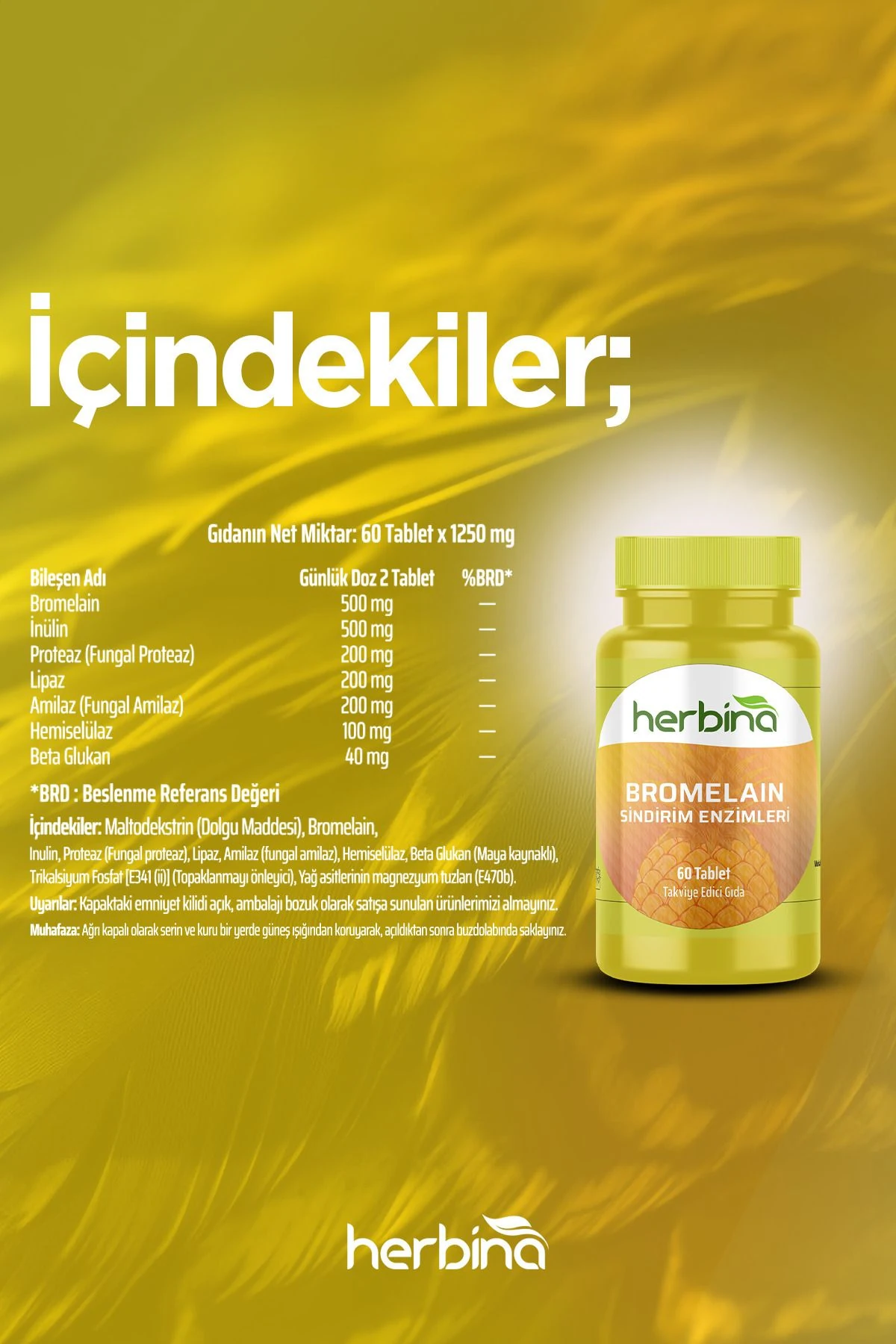 Sindirim Enzimleri 1250 mg 60 Tablet