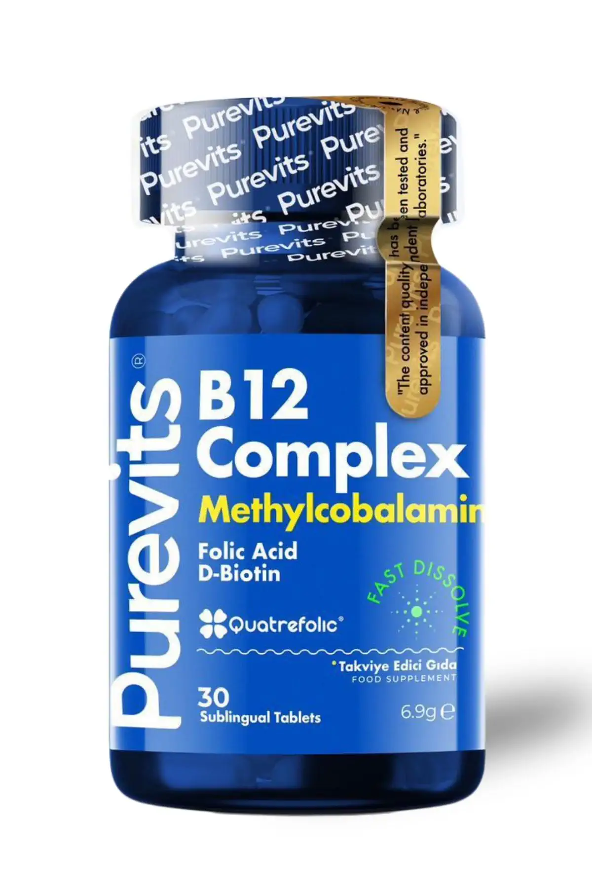 PUREVİTS Vitamin B12 Complex - Folic Acid – Biotin – 30 Adet Dilaltı Tablet
