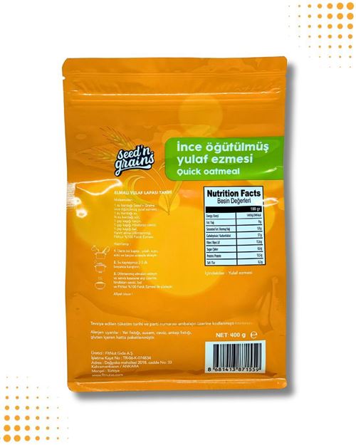 İnce Öğütülmüş Yulaf Ezmesi (400gr)