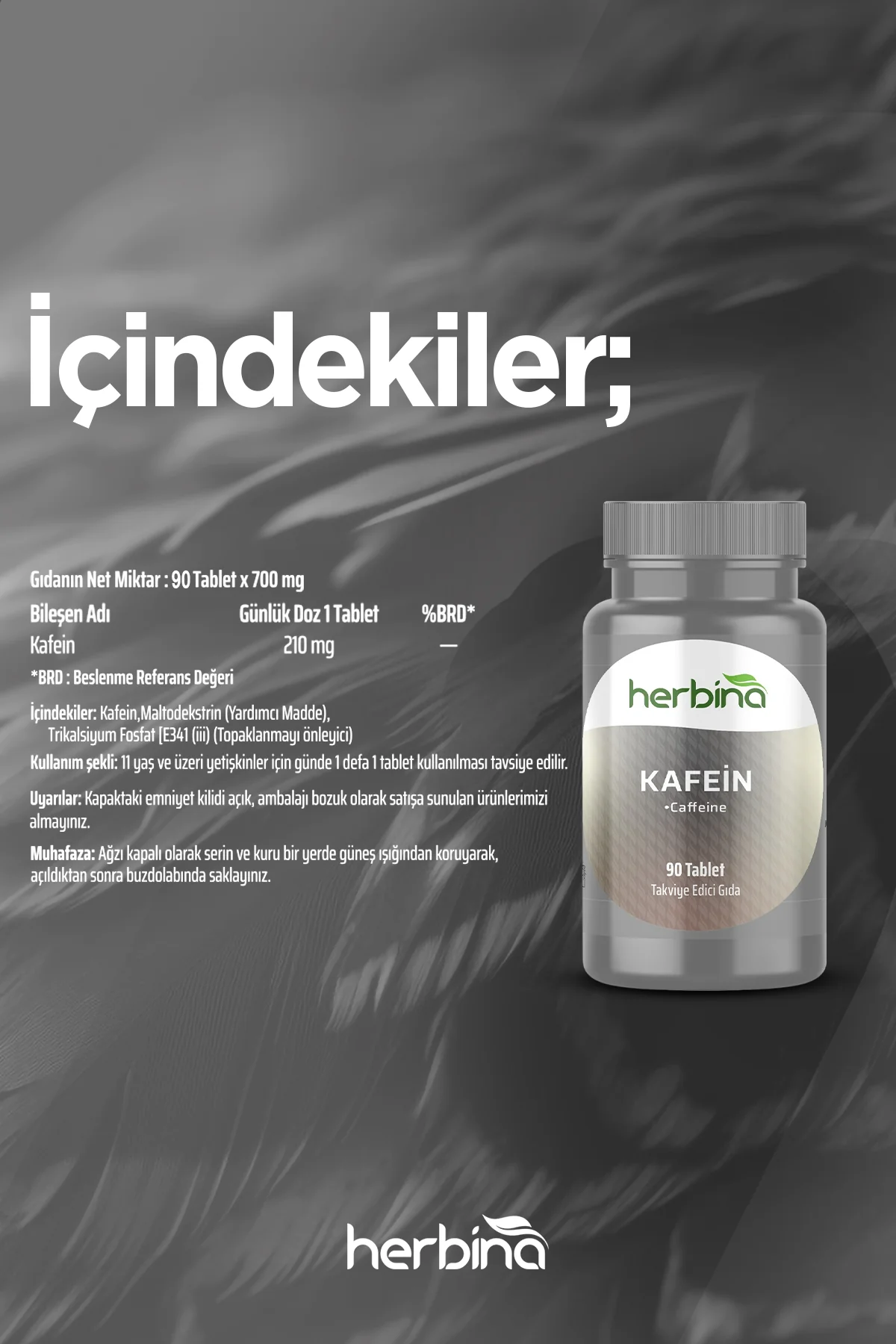 Kafein 210 mg 90 Tablet