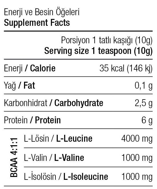 Bcaa 4.1.1 500 gram - 50 Servis Aroma Seçenekli - Karpuz