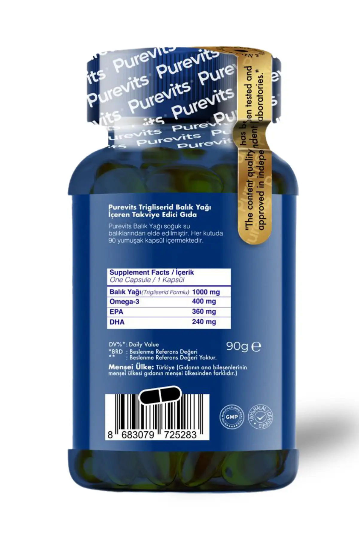 PUREVİTS Advanced Omega-3 Yüksek Oran Epa Dha 1000 Mg - Balık Yağı - 90 Adet Soft Jel