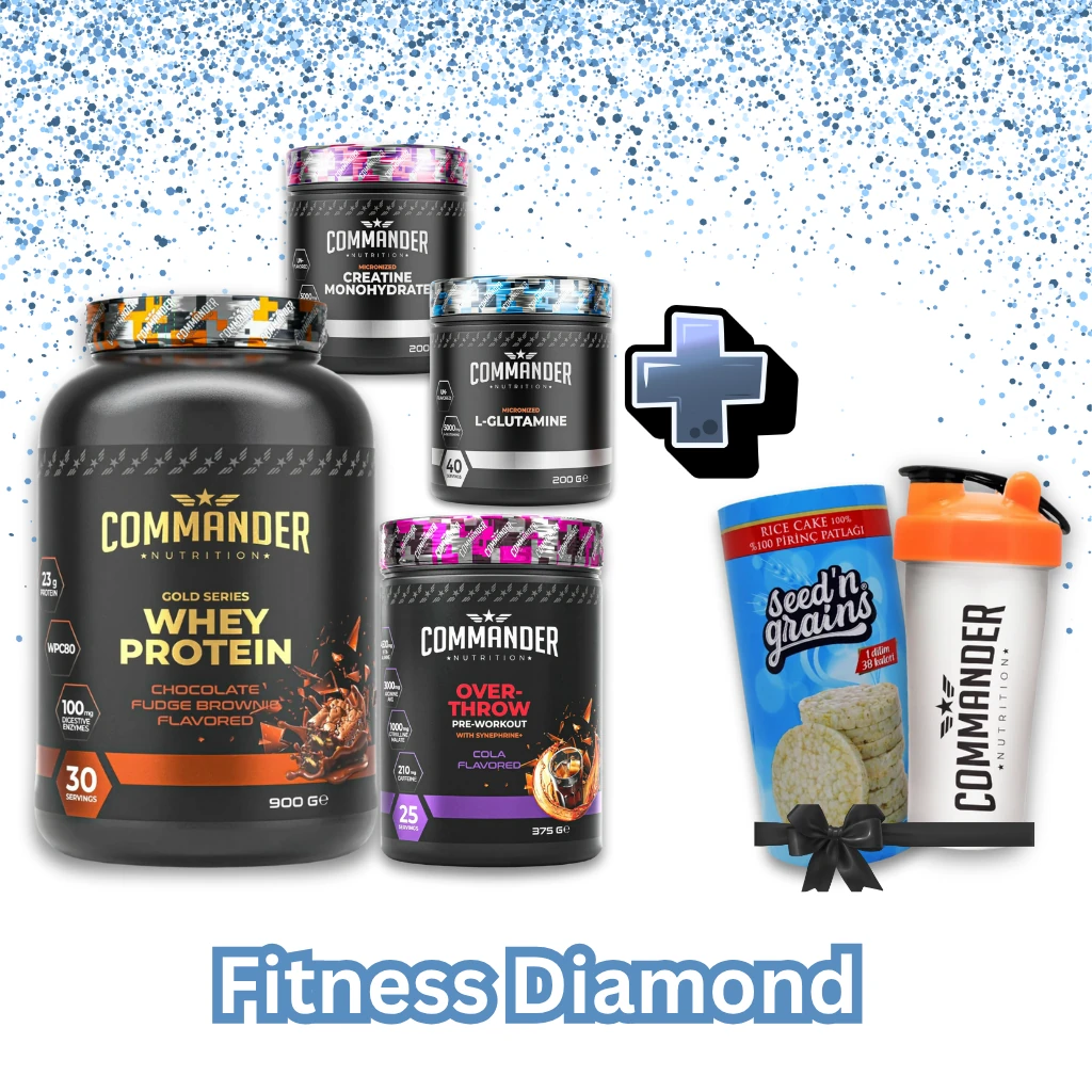 Commander Nutrition Fitness Diamond Paketi (Whey + Pre-Workout + Kreatin + Glutamin) | + HEDİYELER!