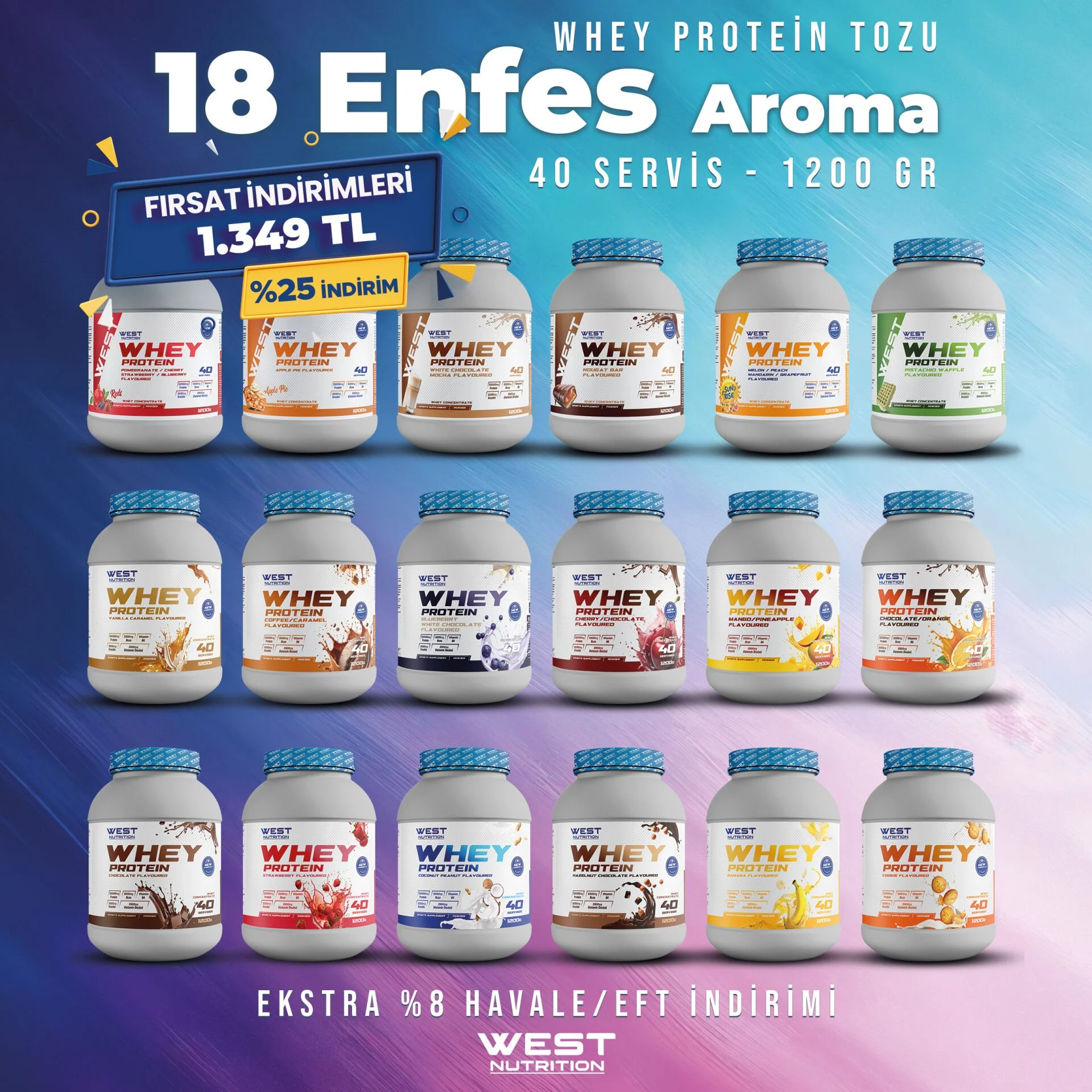 Whey Protein 1200 gram - 40 Servis