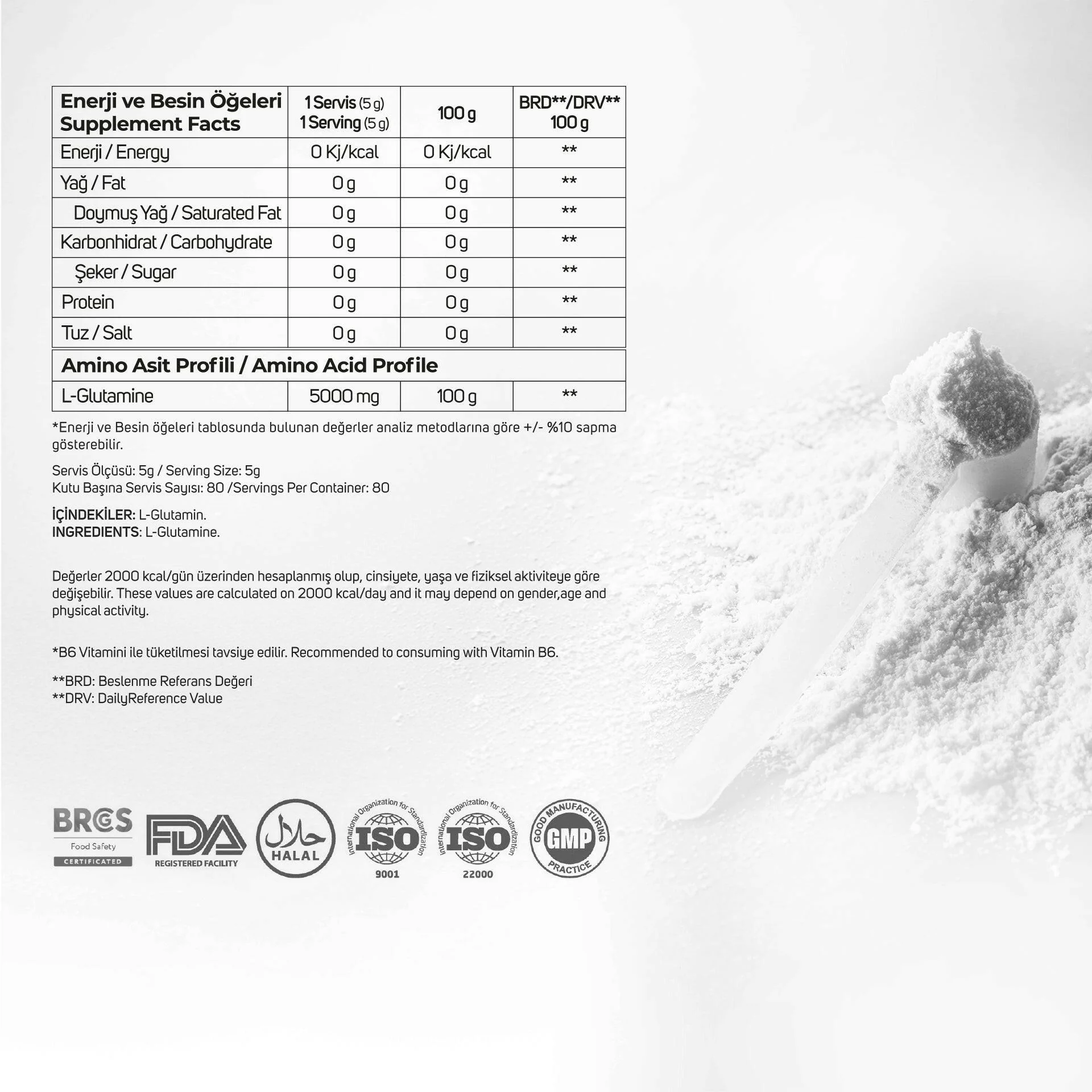 Micronized L-Glutamine 200g (40 Servis)