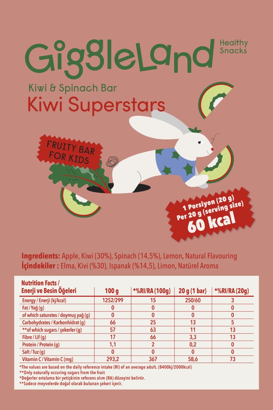 Kivili Meyve Barı 20 g x 5 adet
