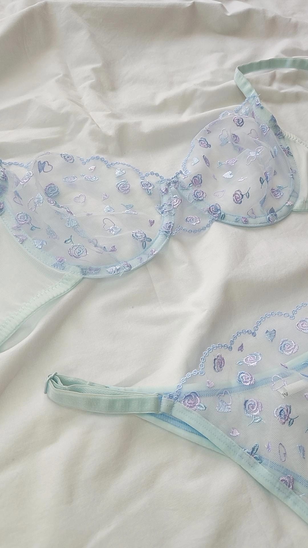 Odette Bebek Mavisi Çiçekli Bralet Takım