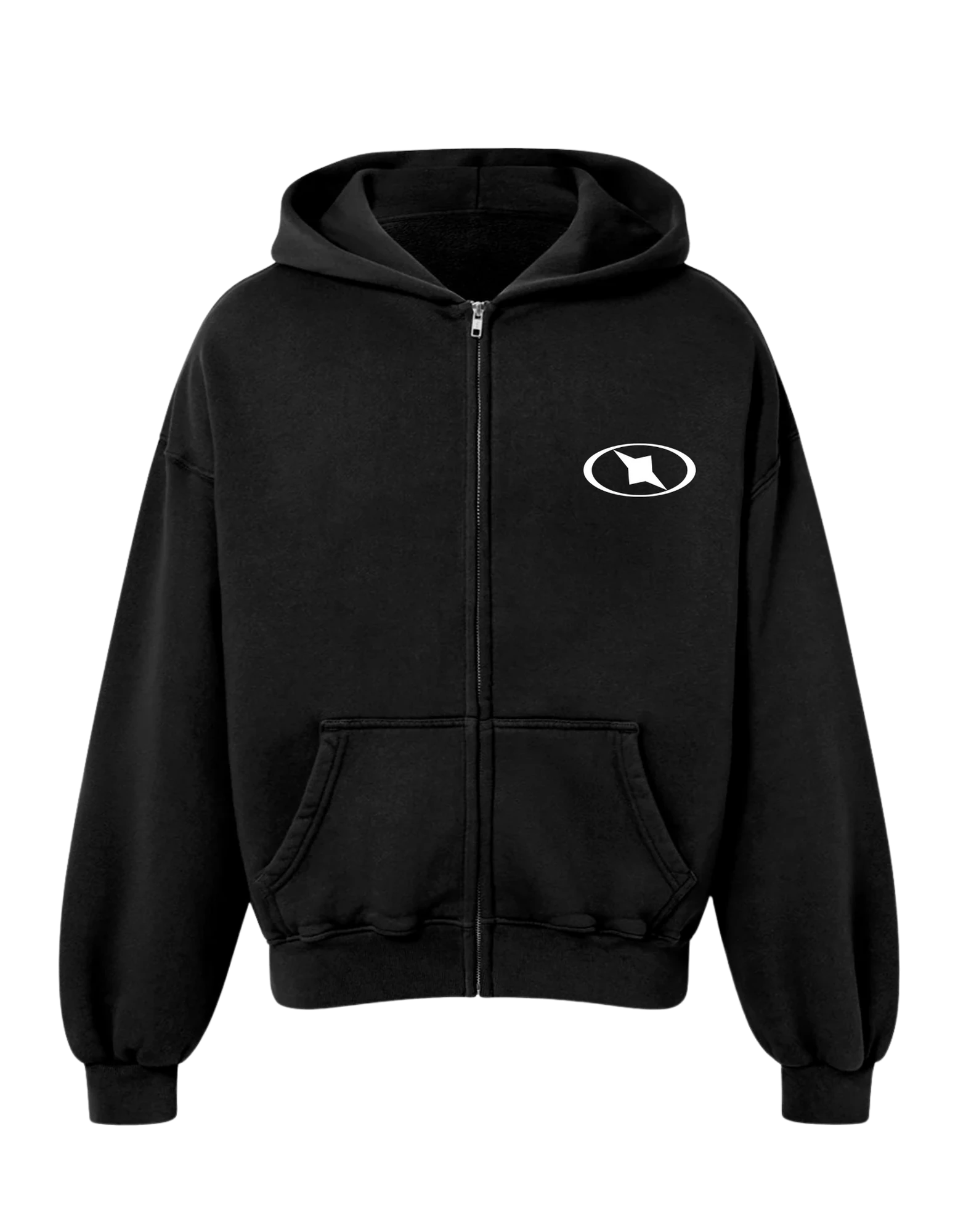 ZAWEAR LOGO OVERSİZE ZİPPER BLACK
