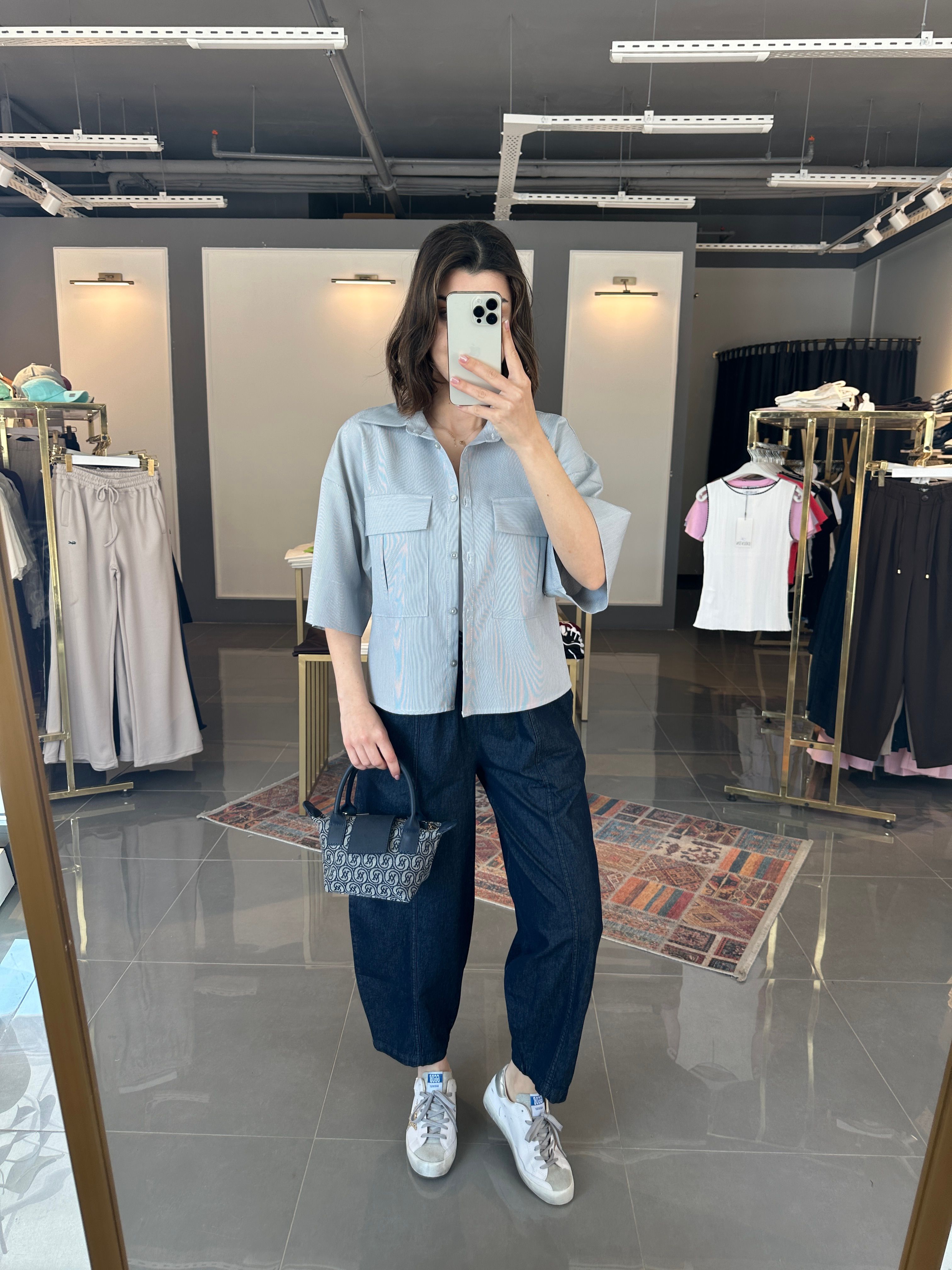 Baggy Denim Bel Lastik Pantolon