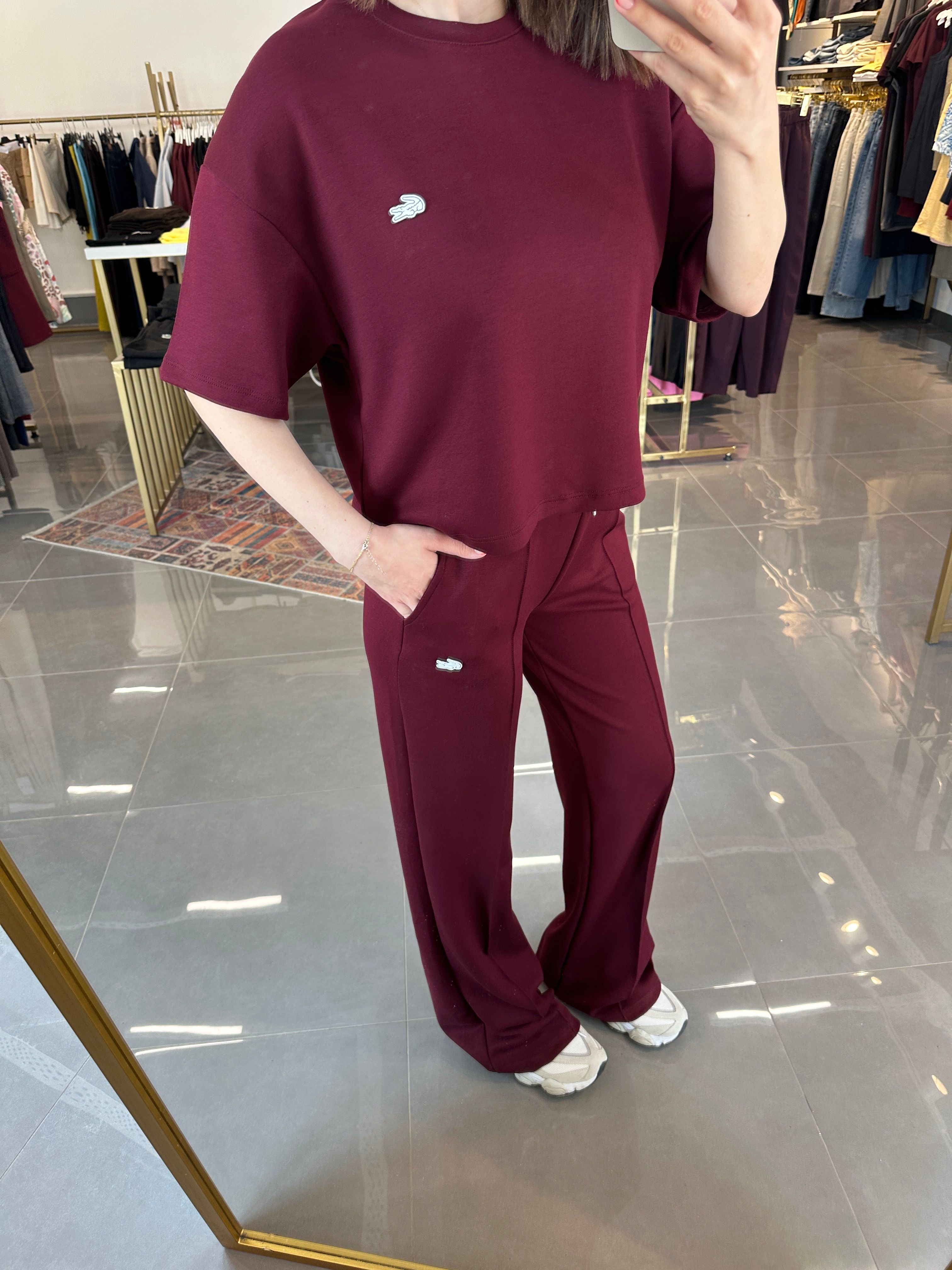 Orj Marka Etiketli Modal Takım Bordo