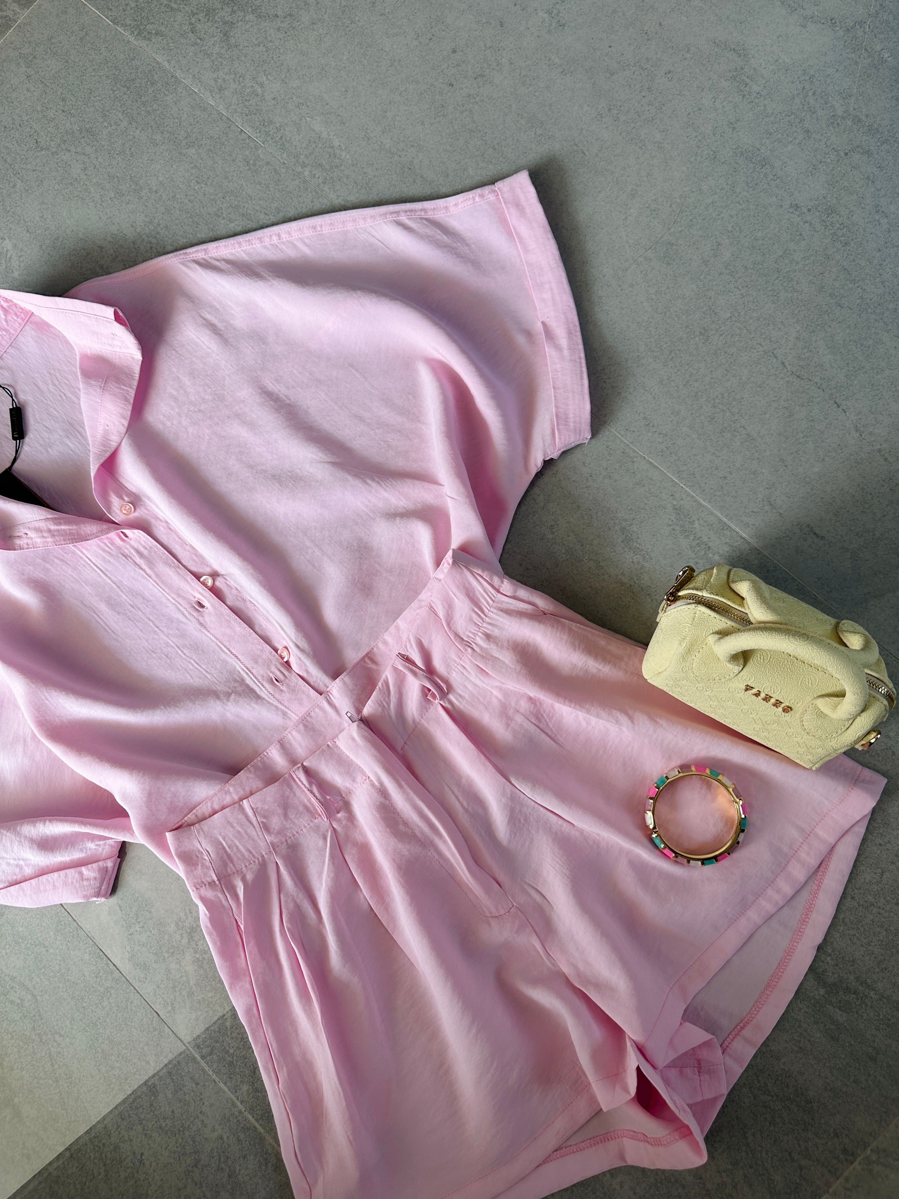 Orj Marka Tensel Şortlu Takım Pembe