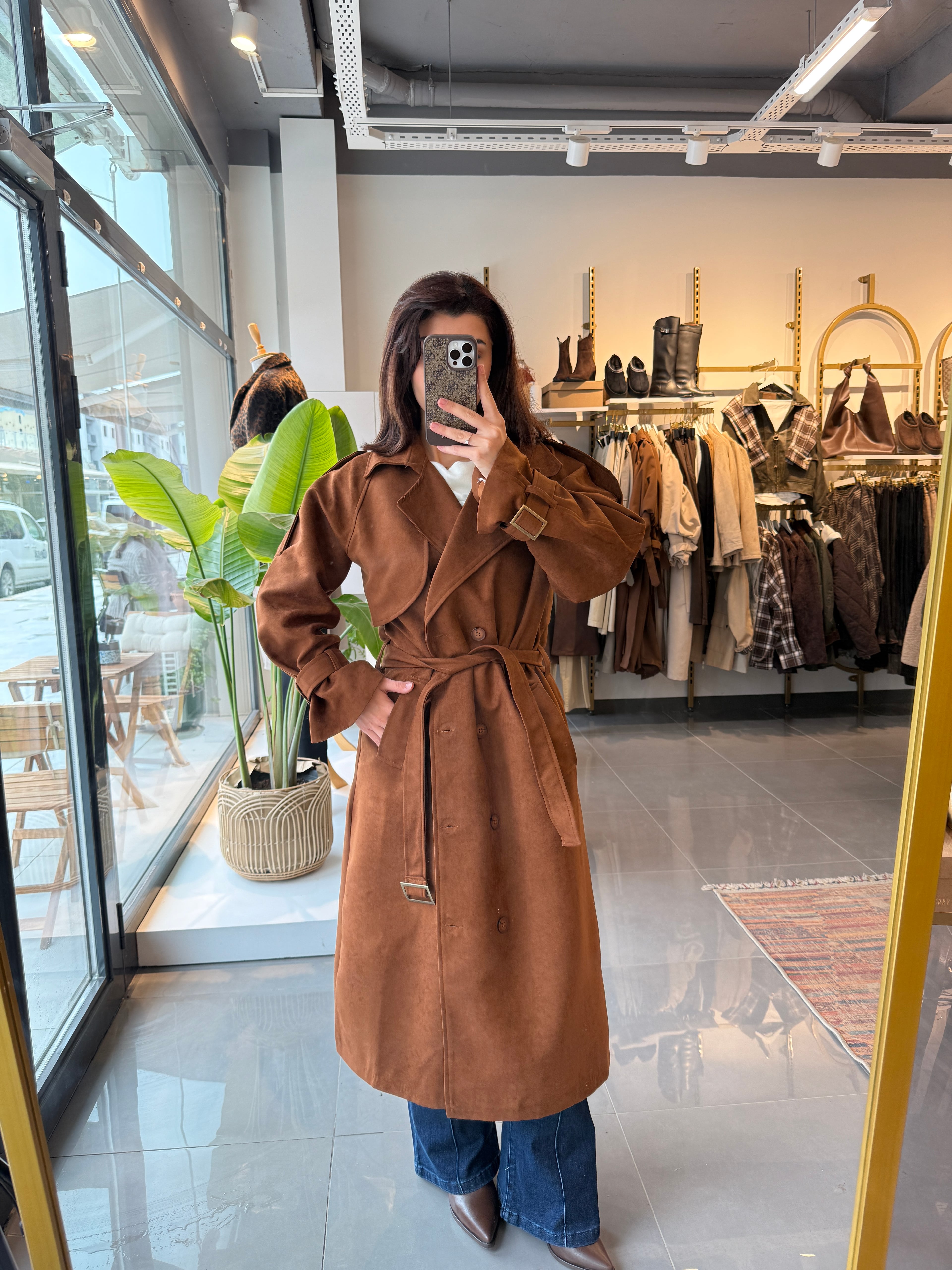 Premium Nubuk Trenç Camel