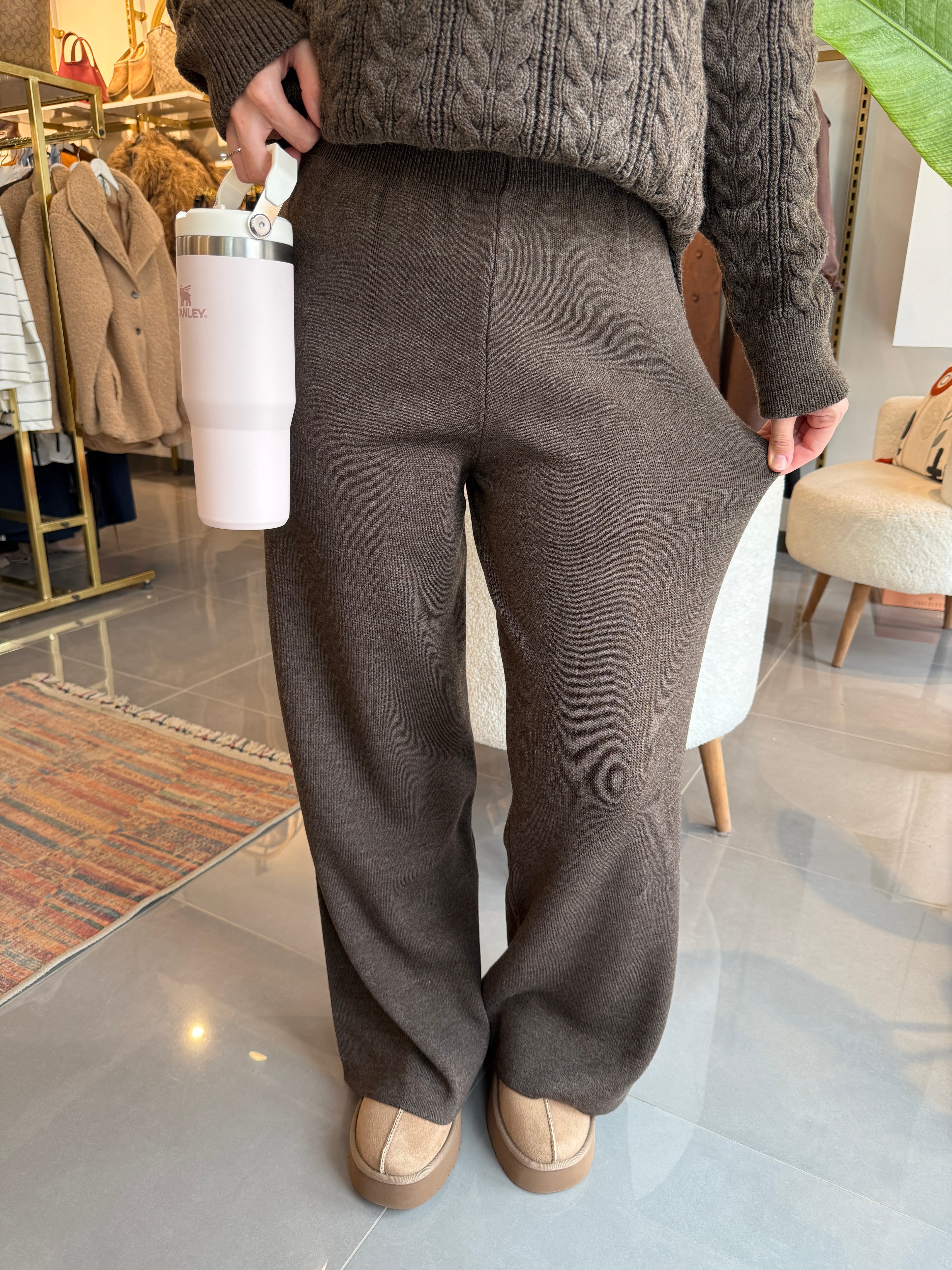 Premium Triko Pantolon Kahve