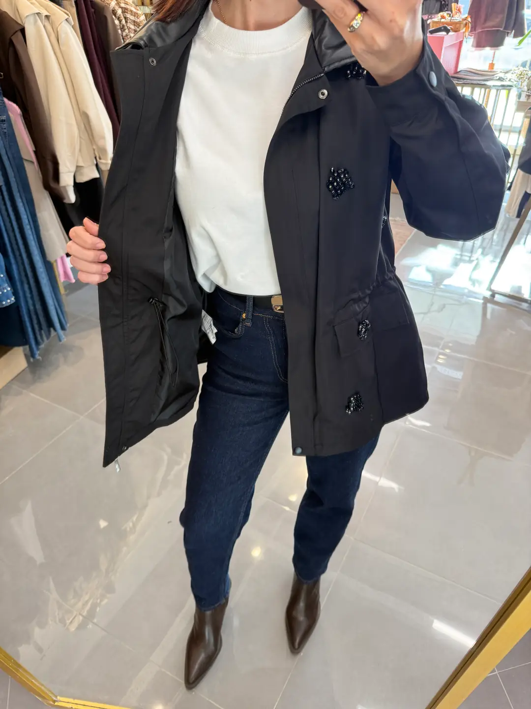 Marka Model Boncuk İşlemeli Mont