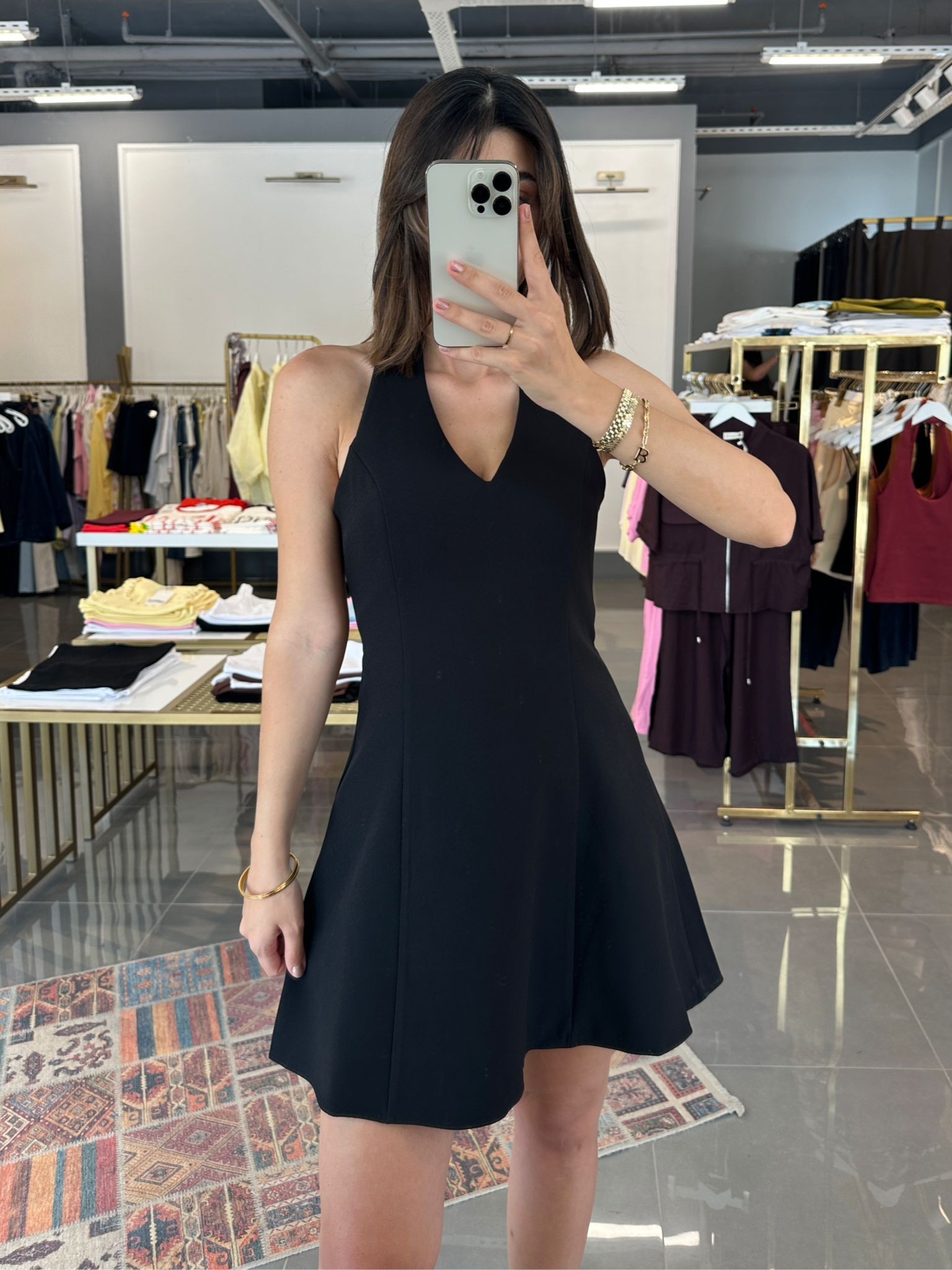 Premium Boyundan Askılı Mini Elbise 