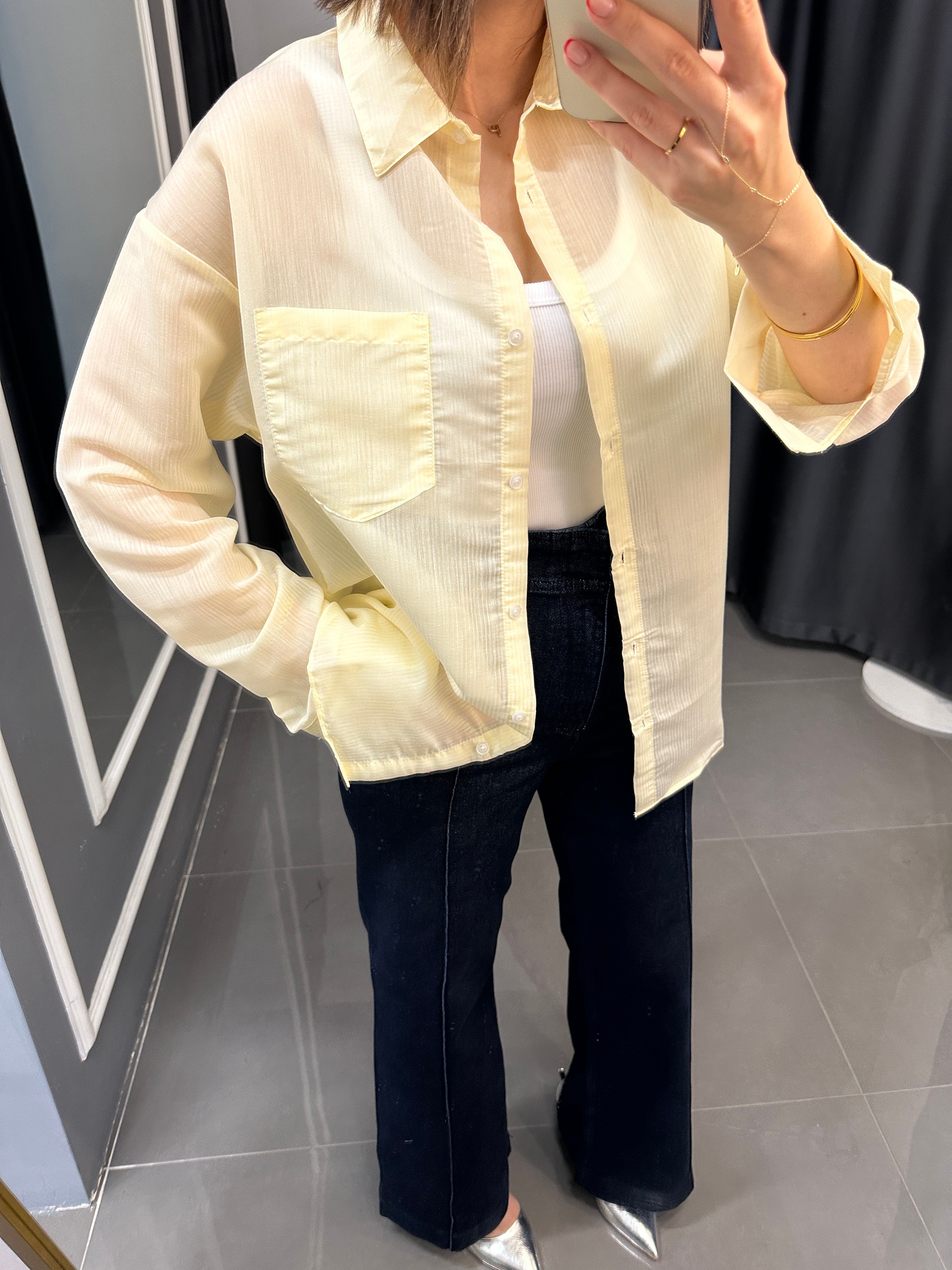 Orj Marka Oversize Gömlek Sarı
