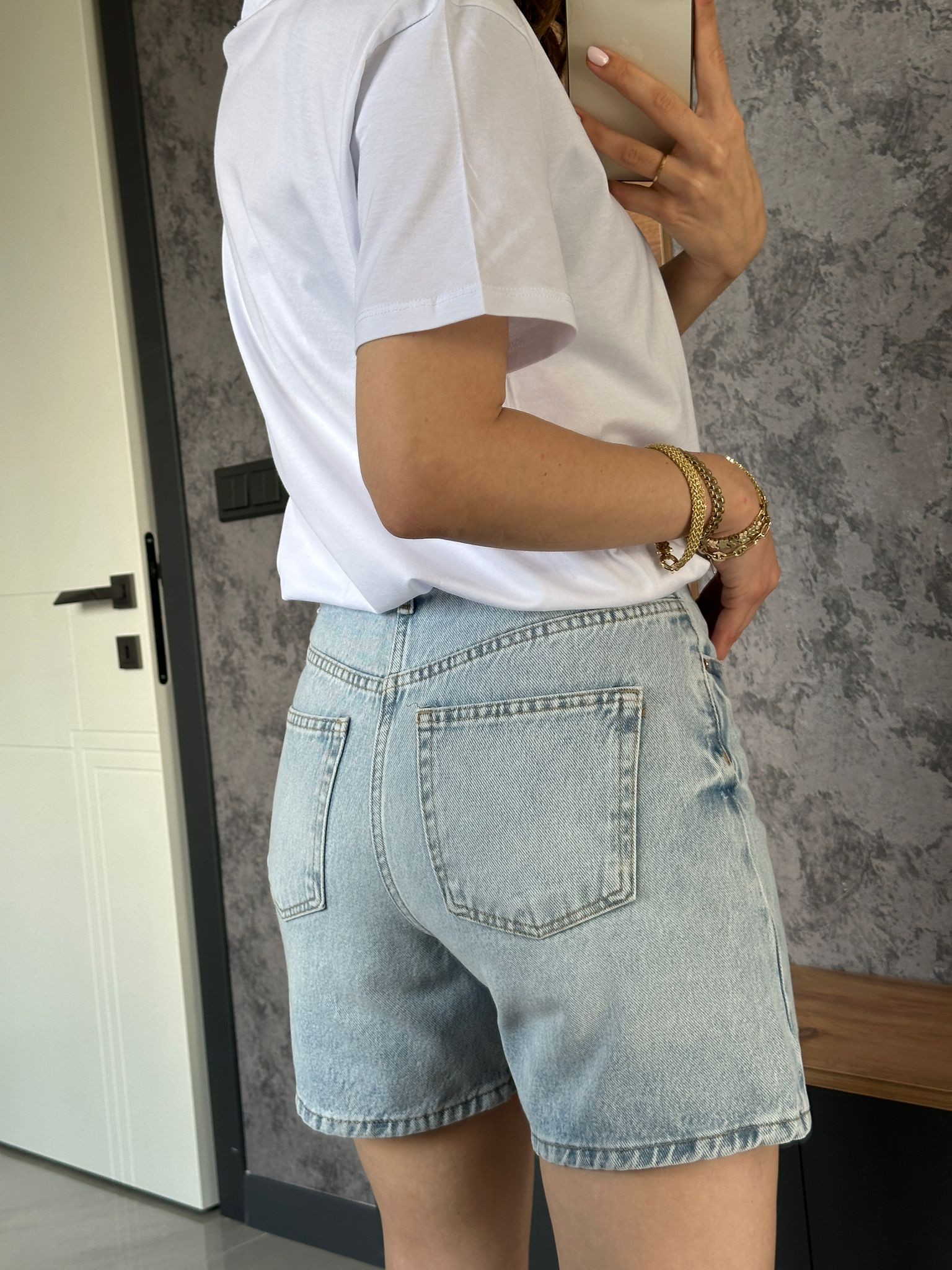 Özel Seri Denim Şort Buz Mavi