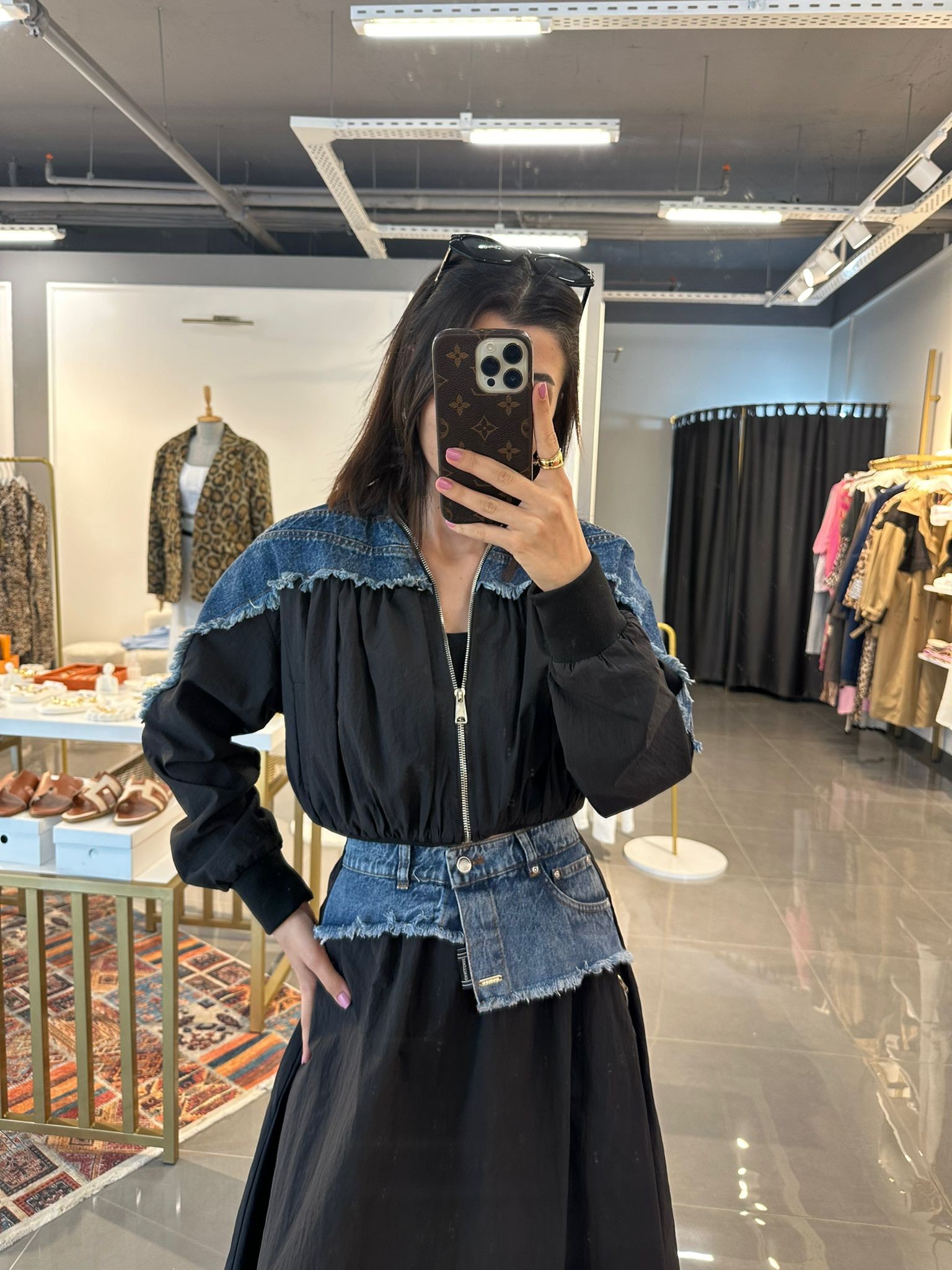 Denim Detaylı Tasarım Paraşüt Takım 