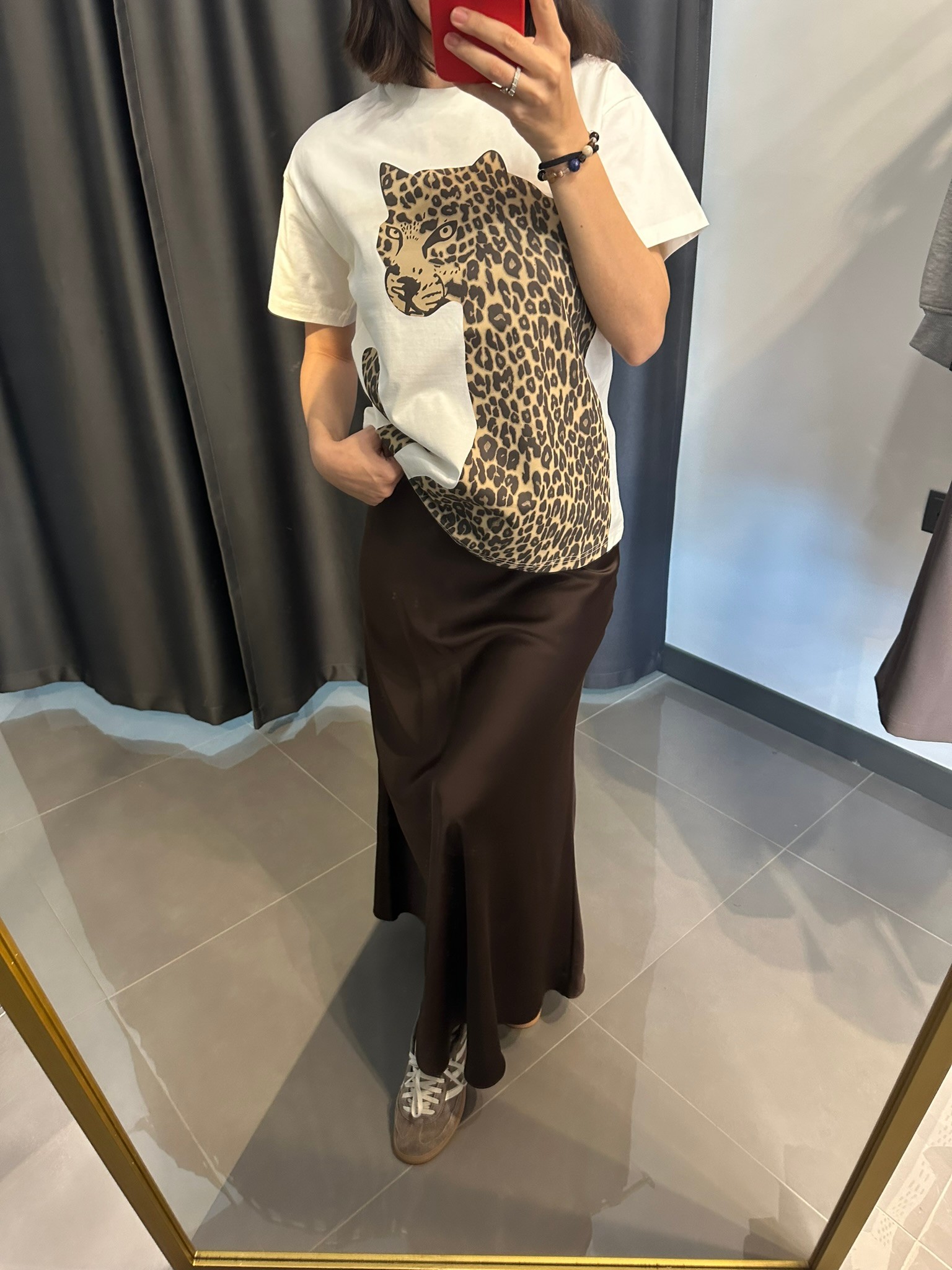 Premium Kumaş Maxi Boy Saten Etek Acı Kahve