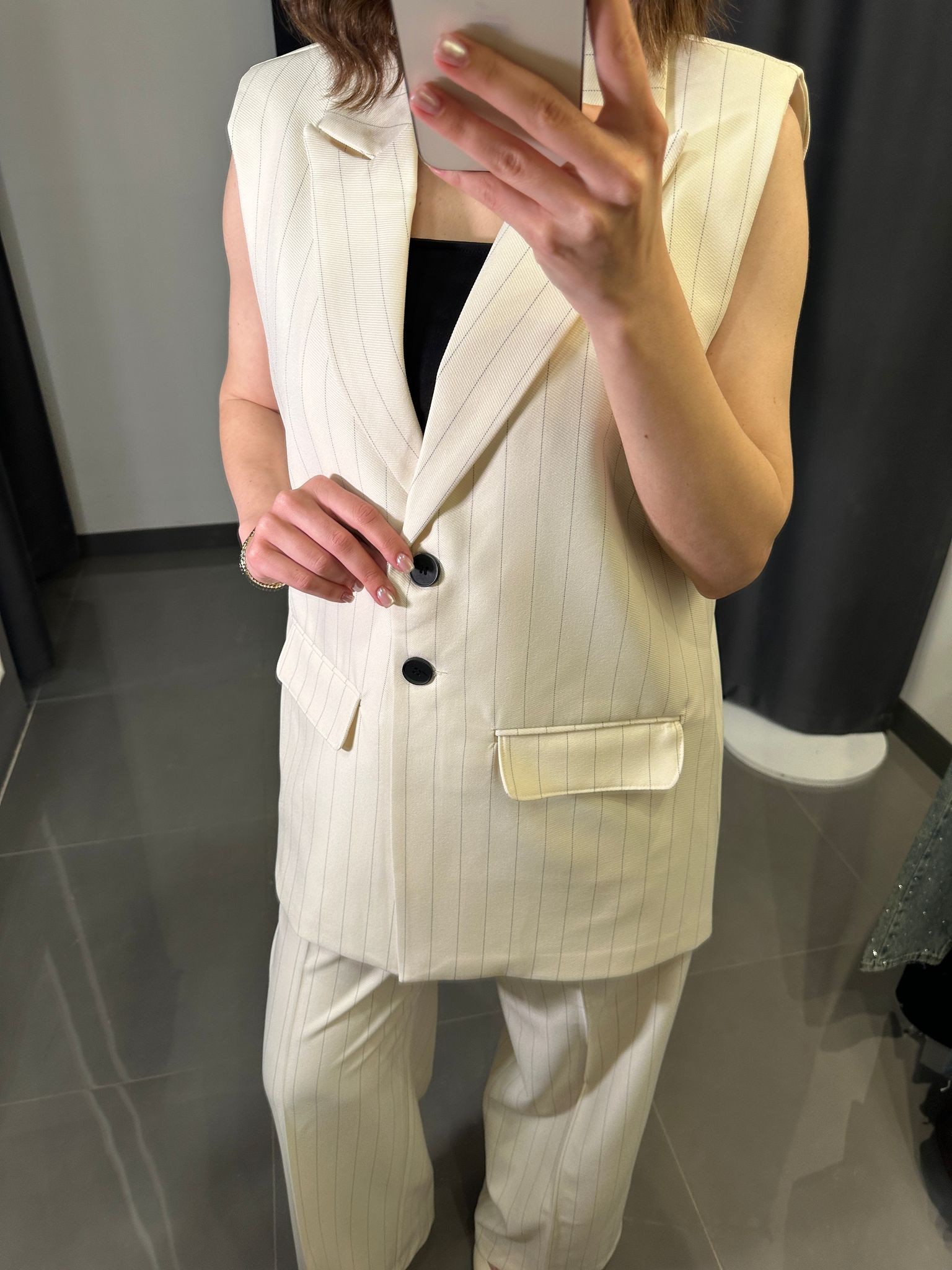 Premium Kumaş Oversize Yelekli Takım