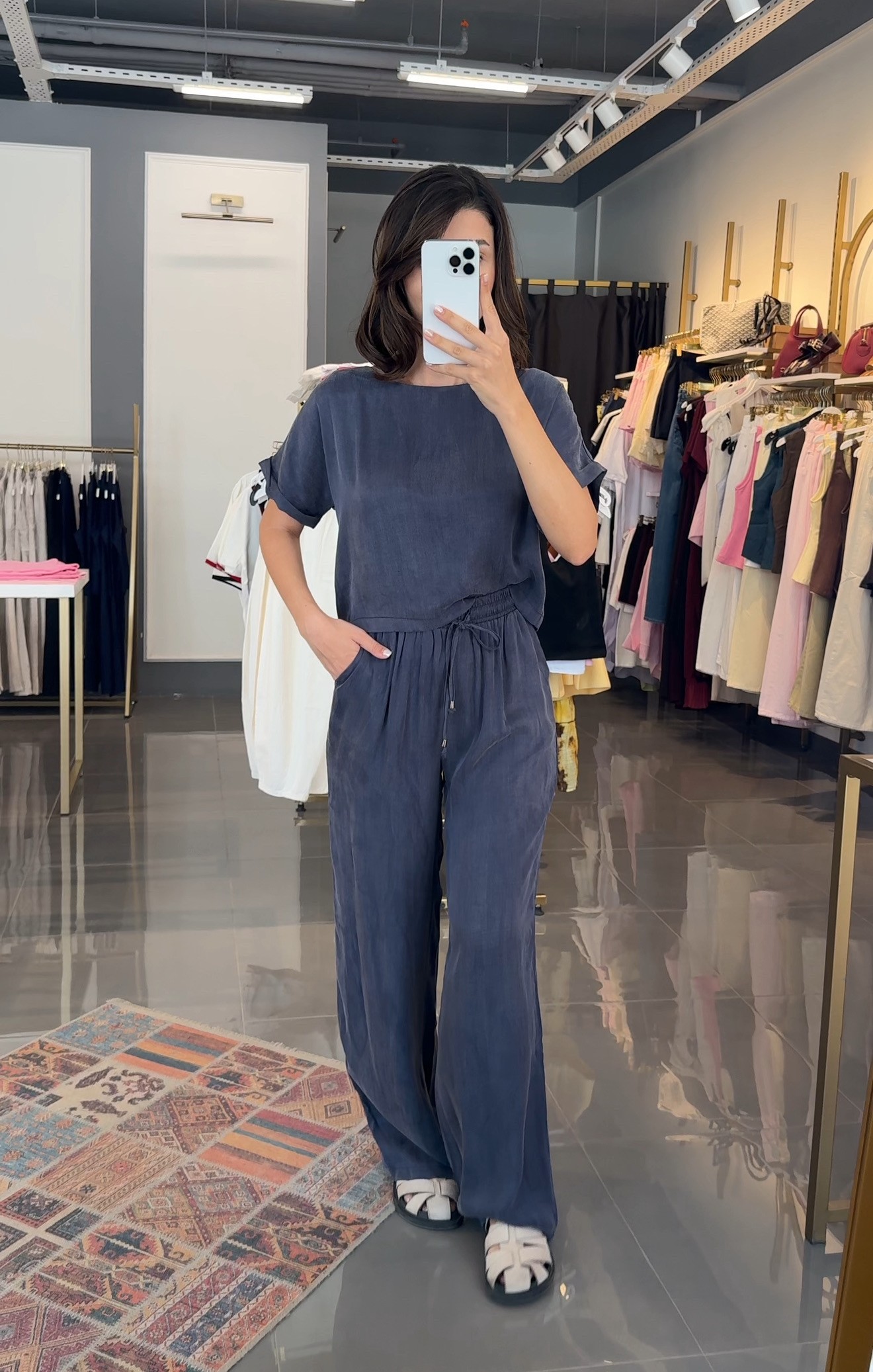 Premium Bluz Pantolon Takım İndigo 