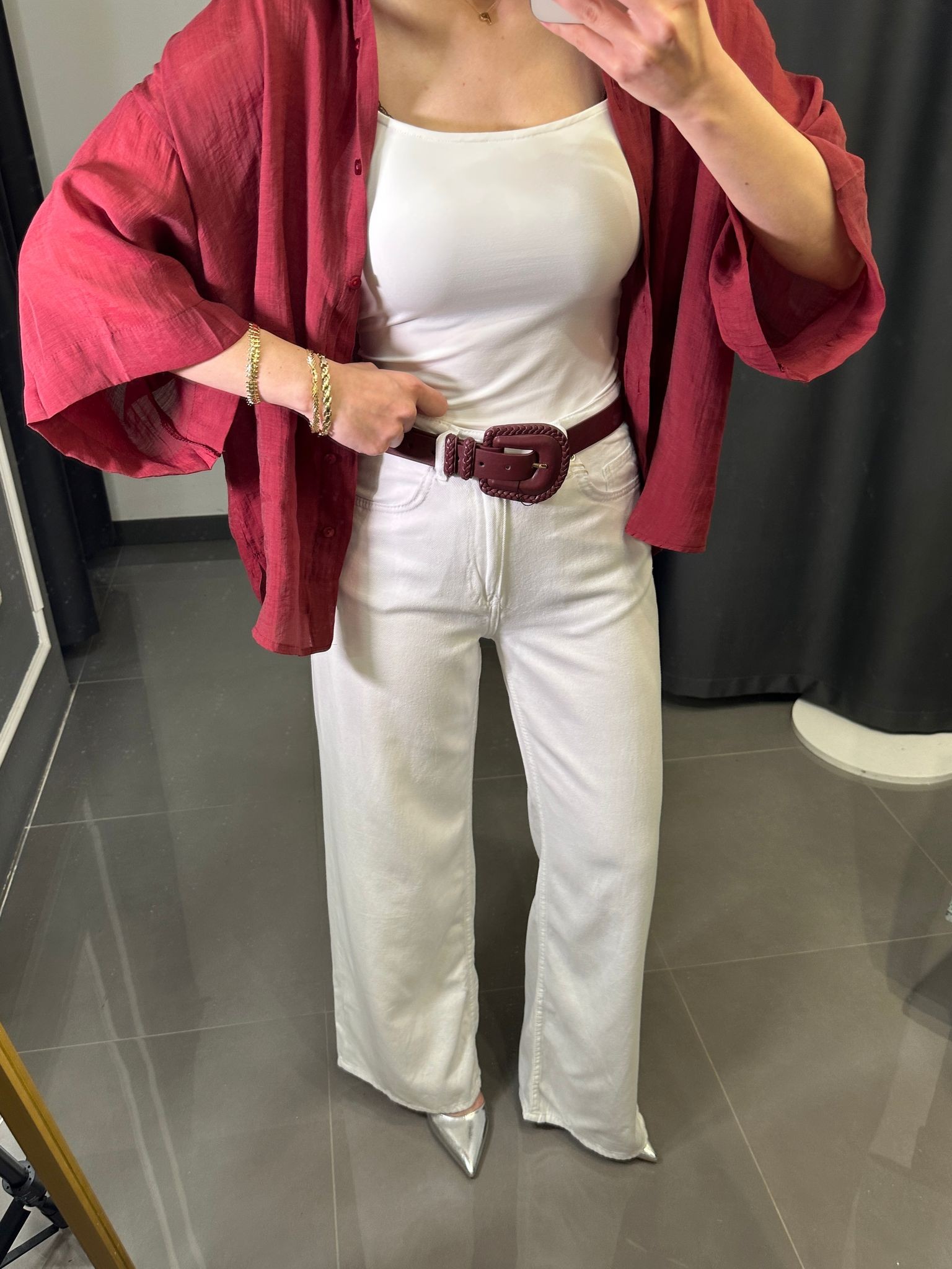 Dilvin Tensel Denim Palazzo Beyaz