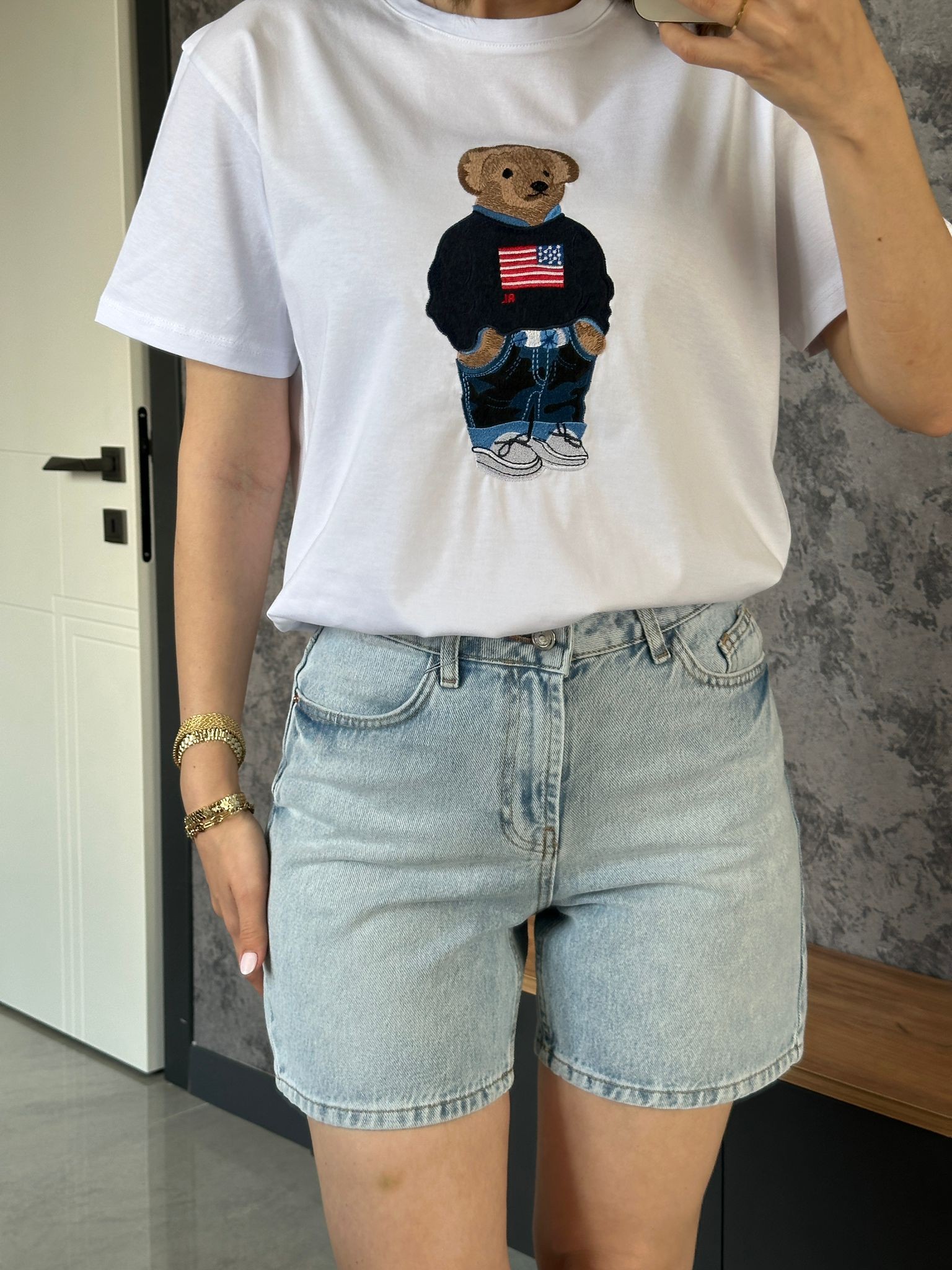 Özel Seri Denim Şort Buz Mavi