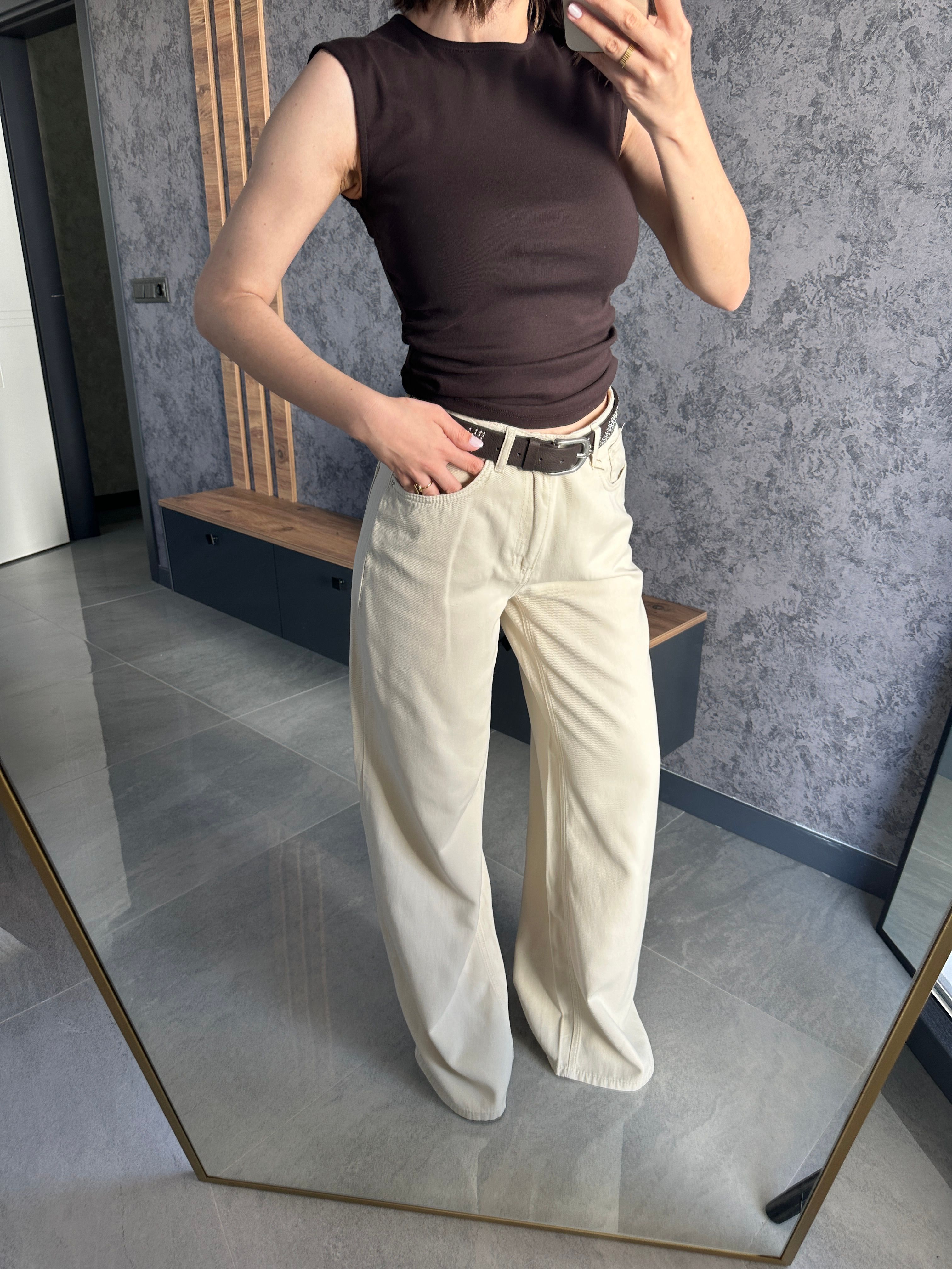 Dilvin Organik Pamuk Tensel Denim Pantolon Taş