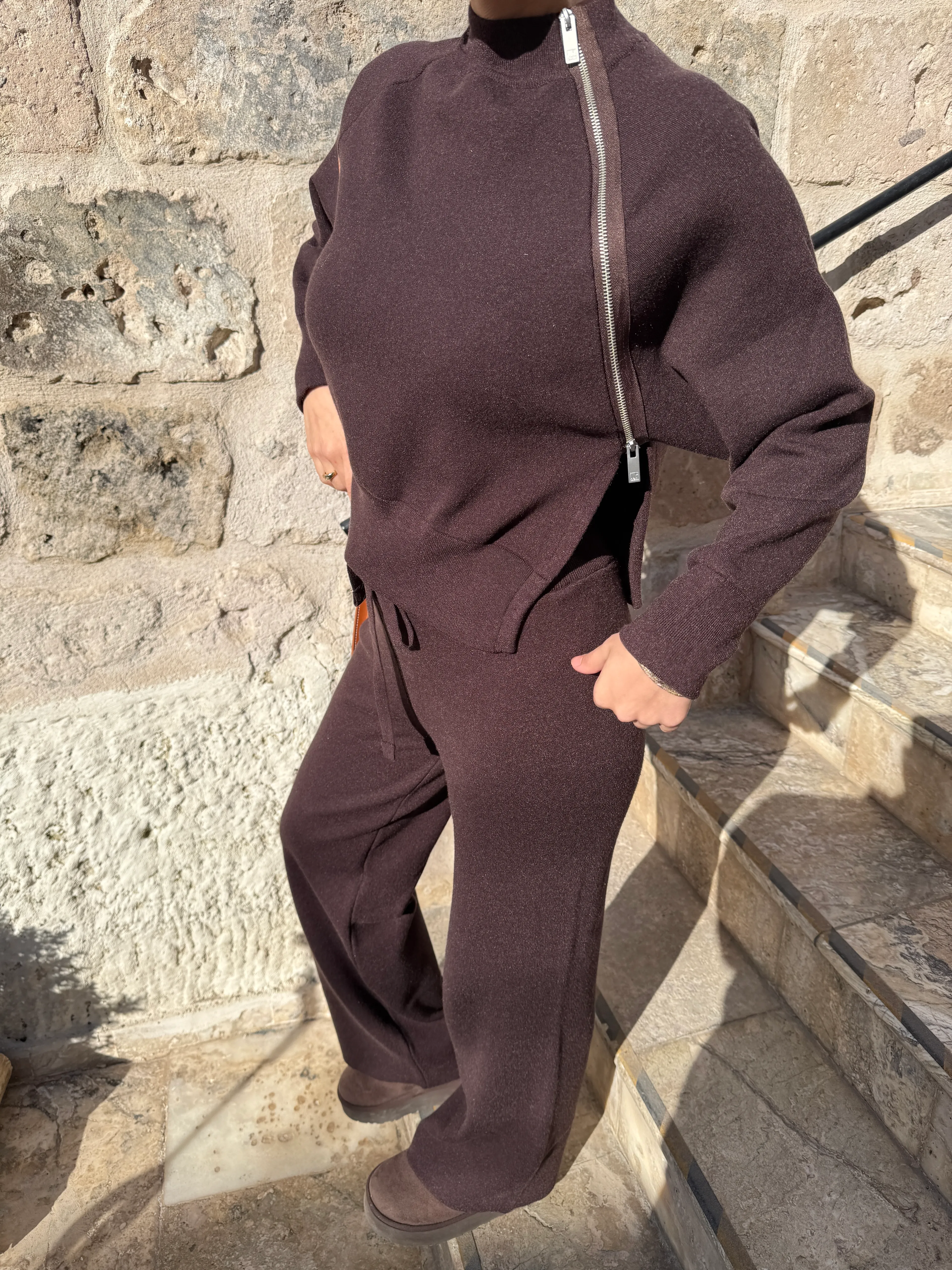 Sweat - Pantolon Takım Kahve