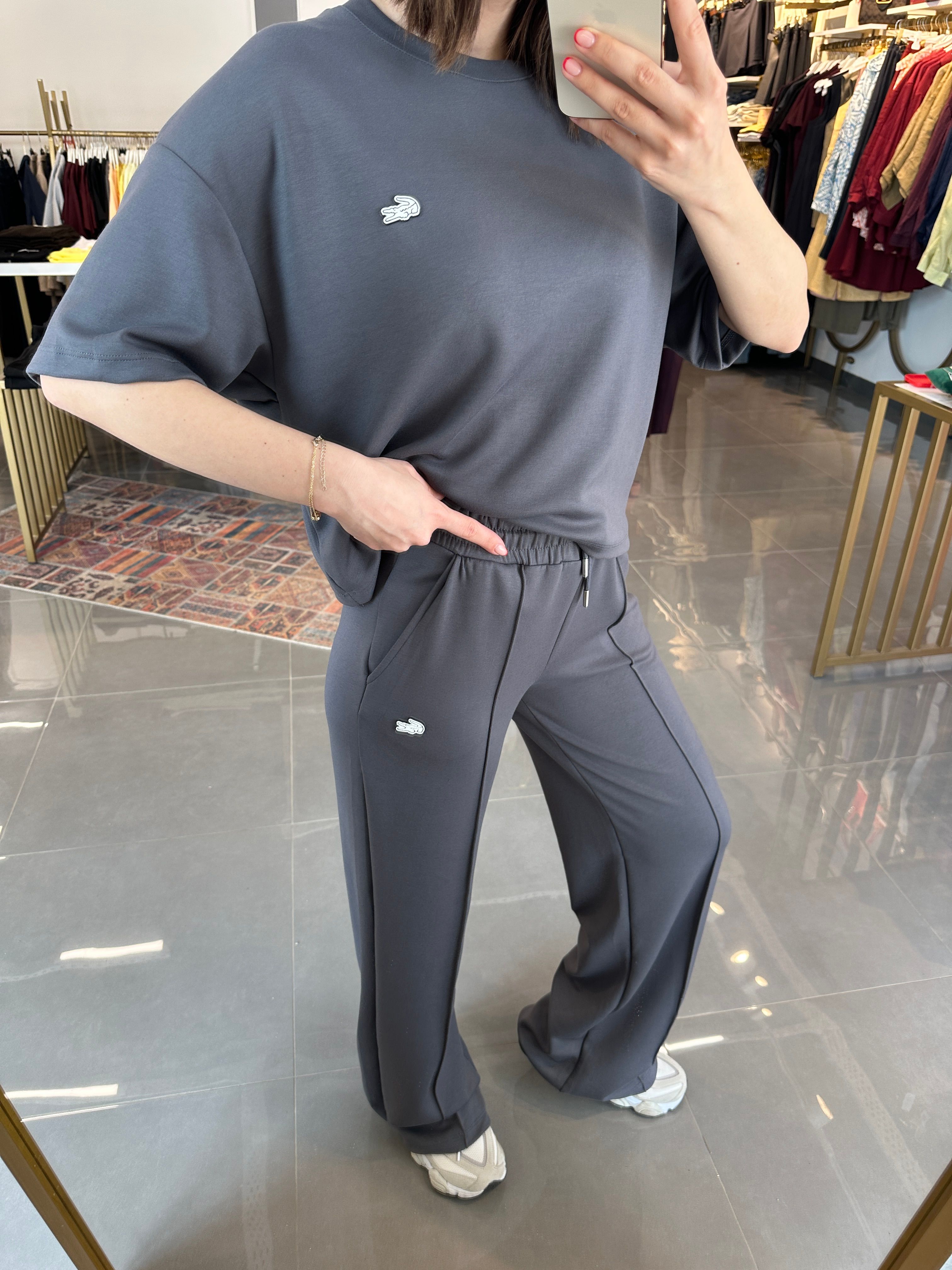 Orj Marka Etiketli Modal Takım Gri