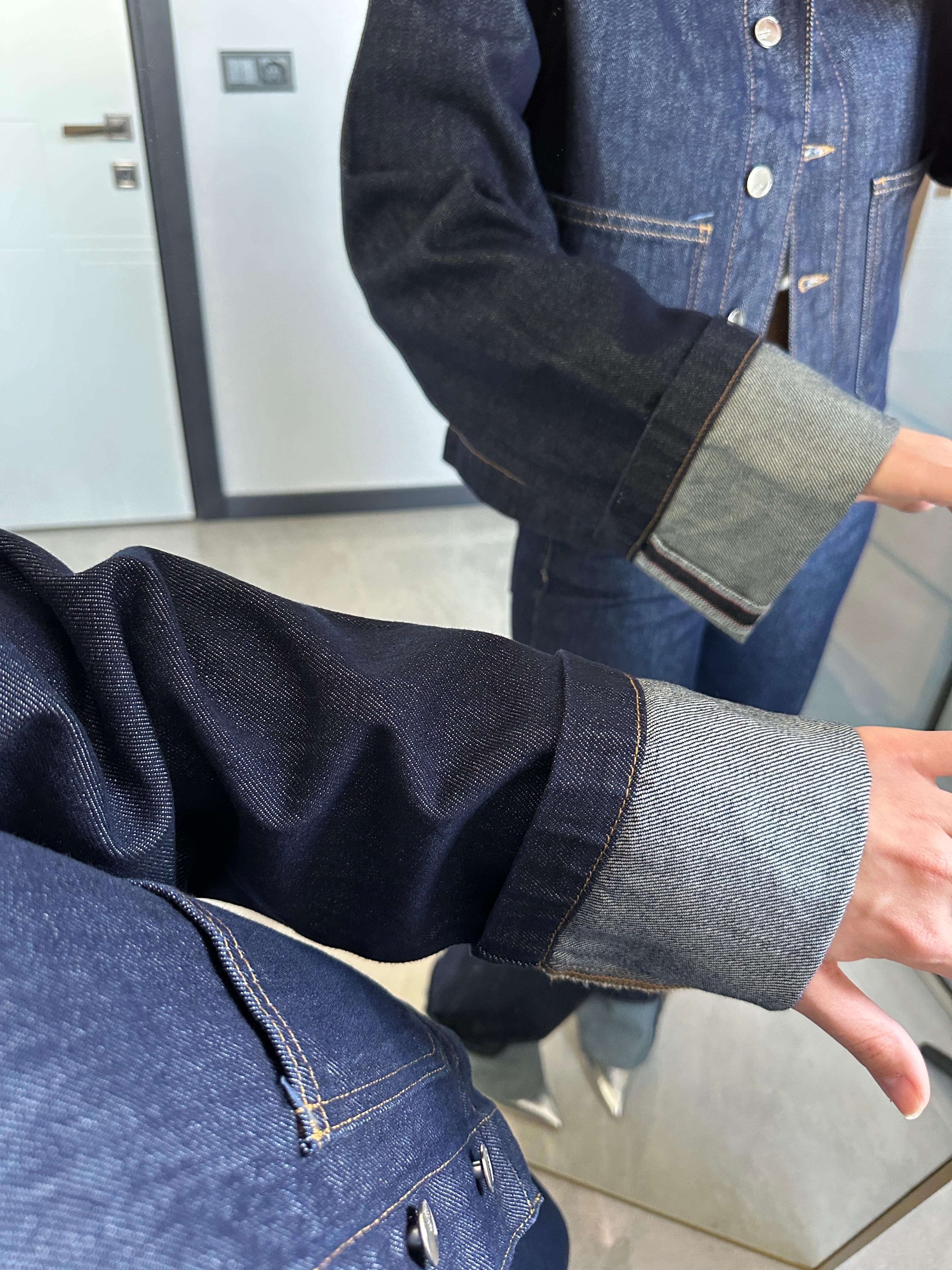 Premium Denim Kol Katlama Ceket