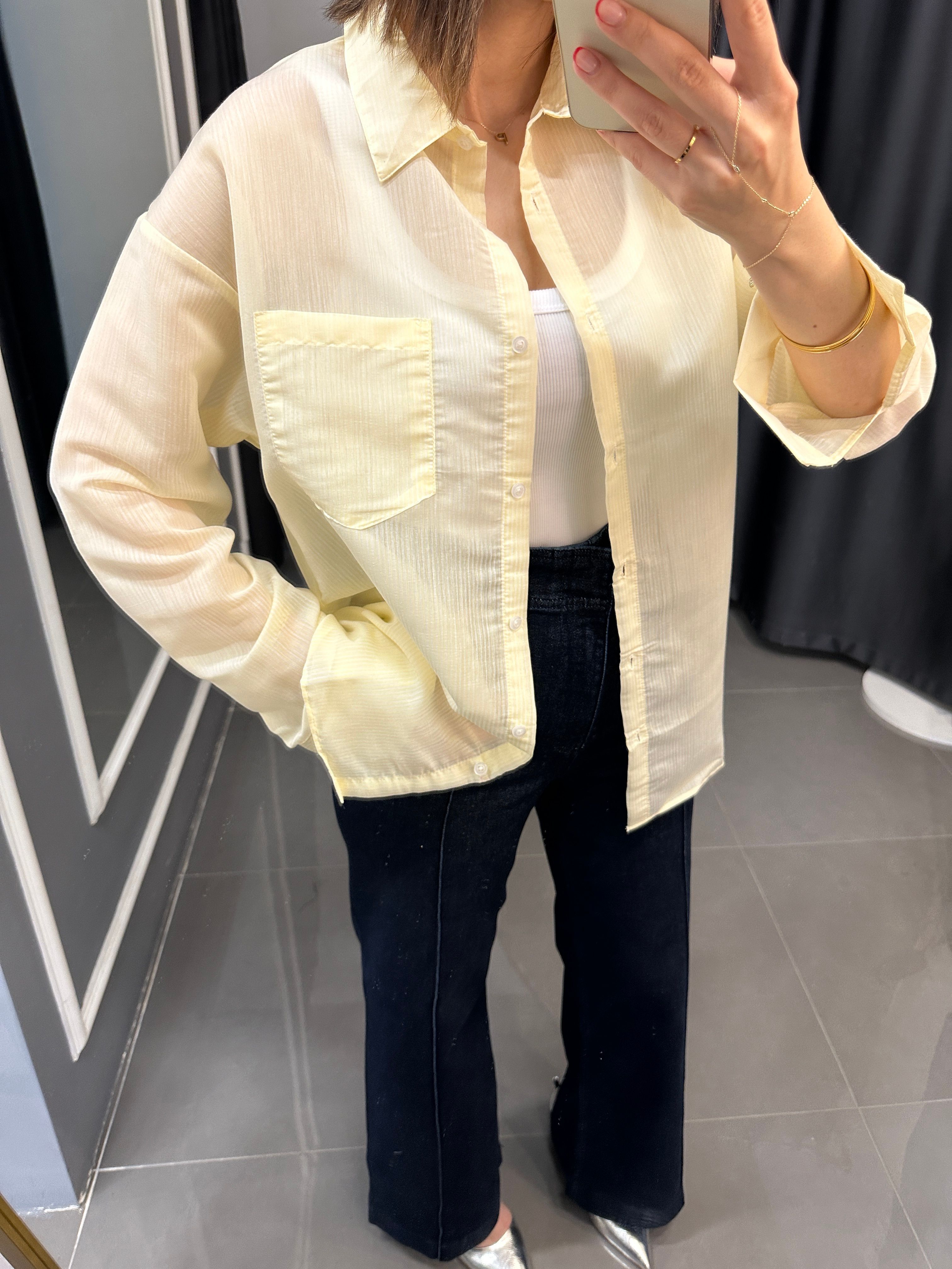 Orj Marka Oversize Gömlek Sarı
