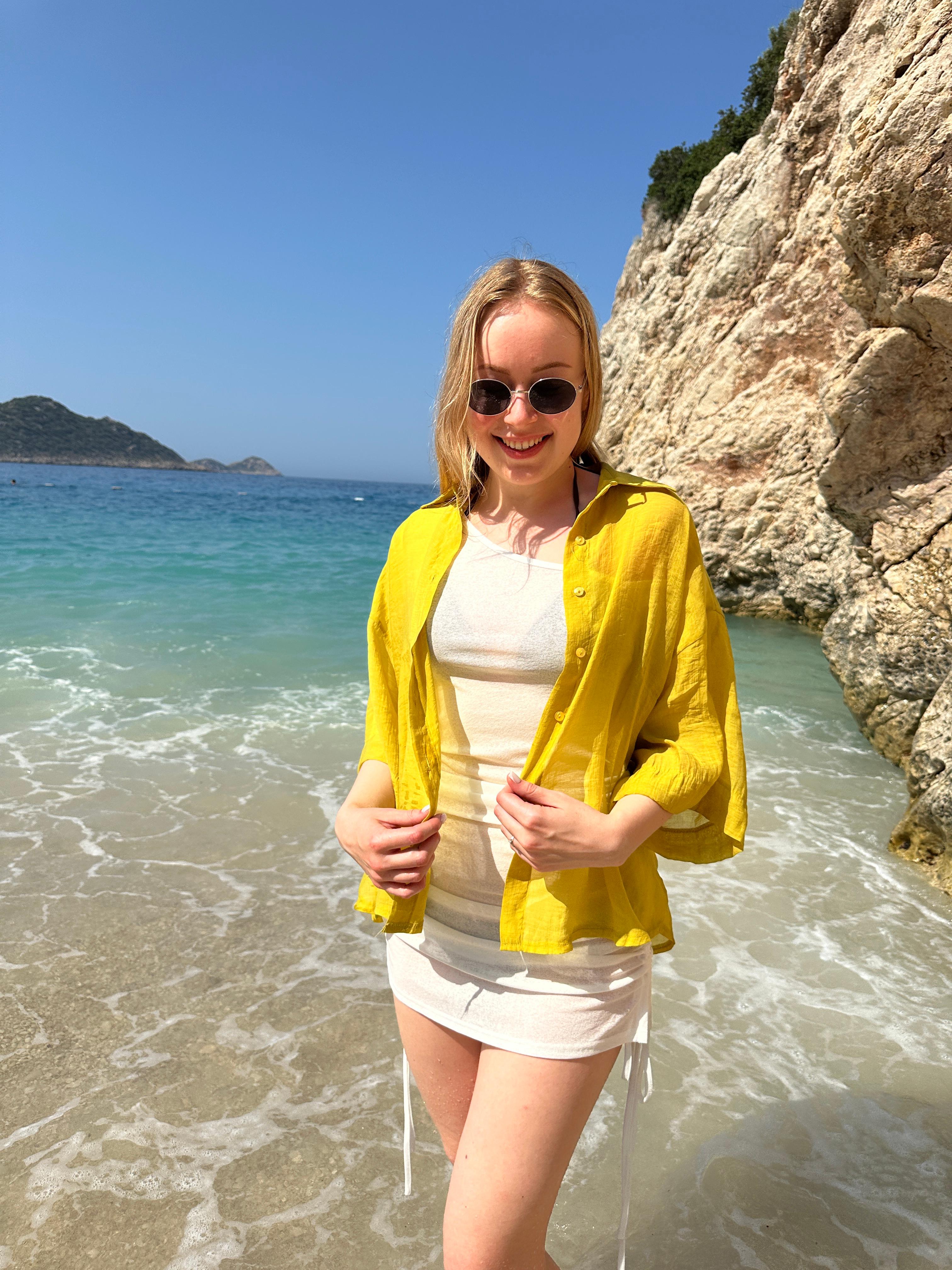 Oversize İpeksi Gömlek Lime STD