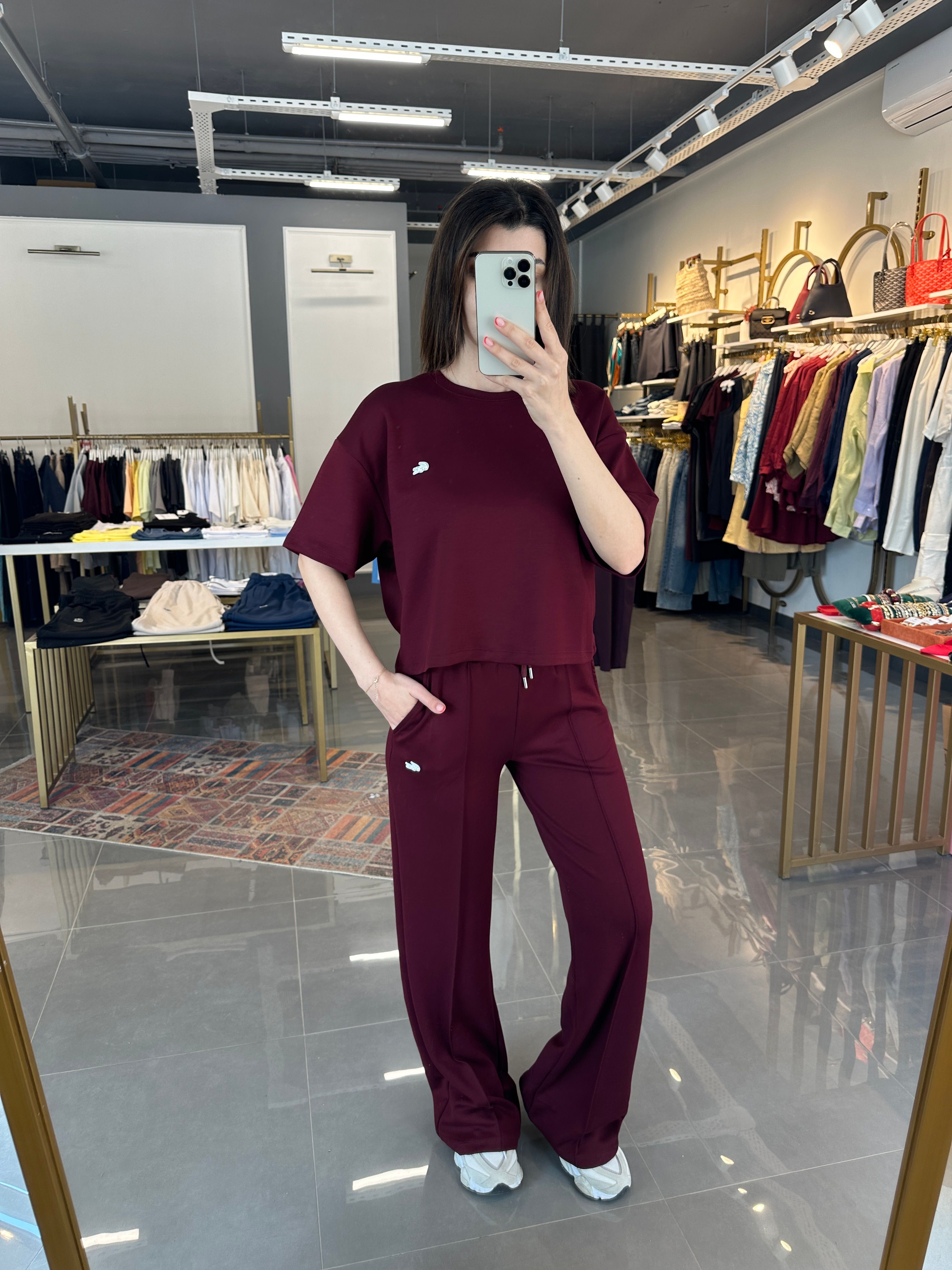 Orj Marka Etiketli Modal Takım Bordo