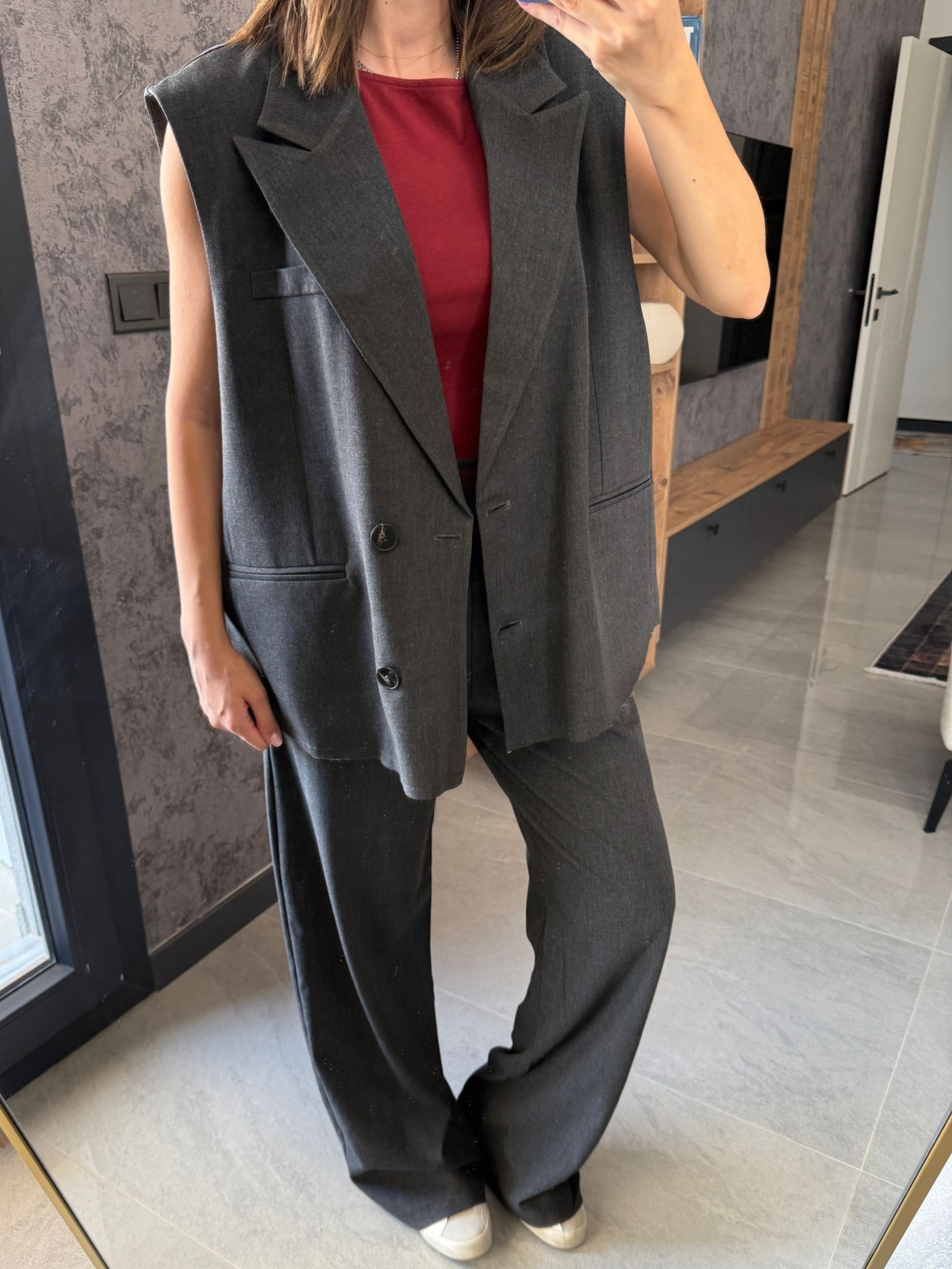 Oversize Yelekli Tasarım Takım