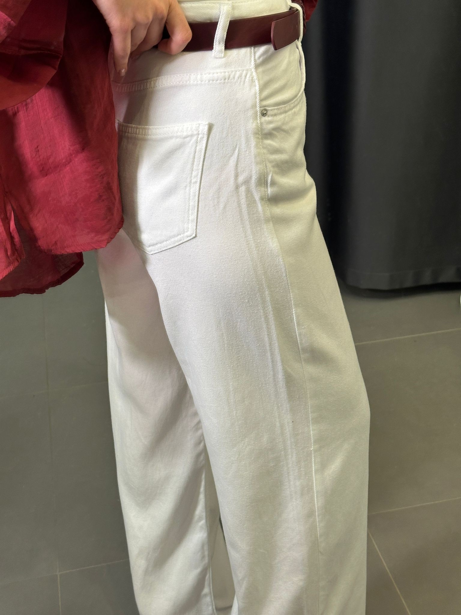 Dilvin Tensel Denim Palazzo Beyaz