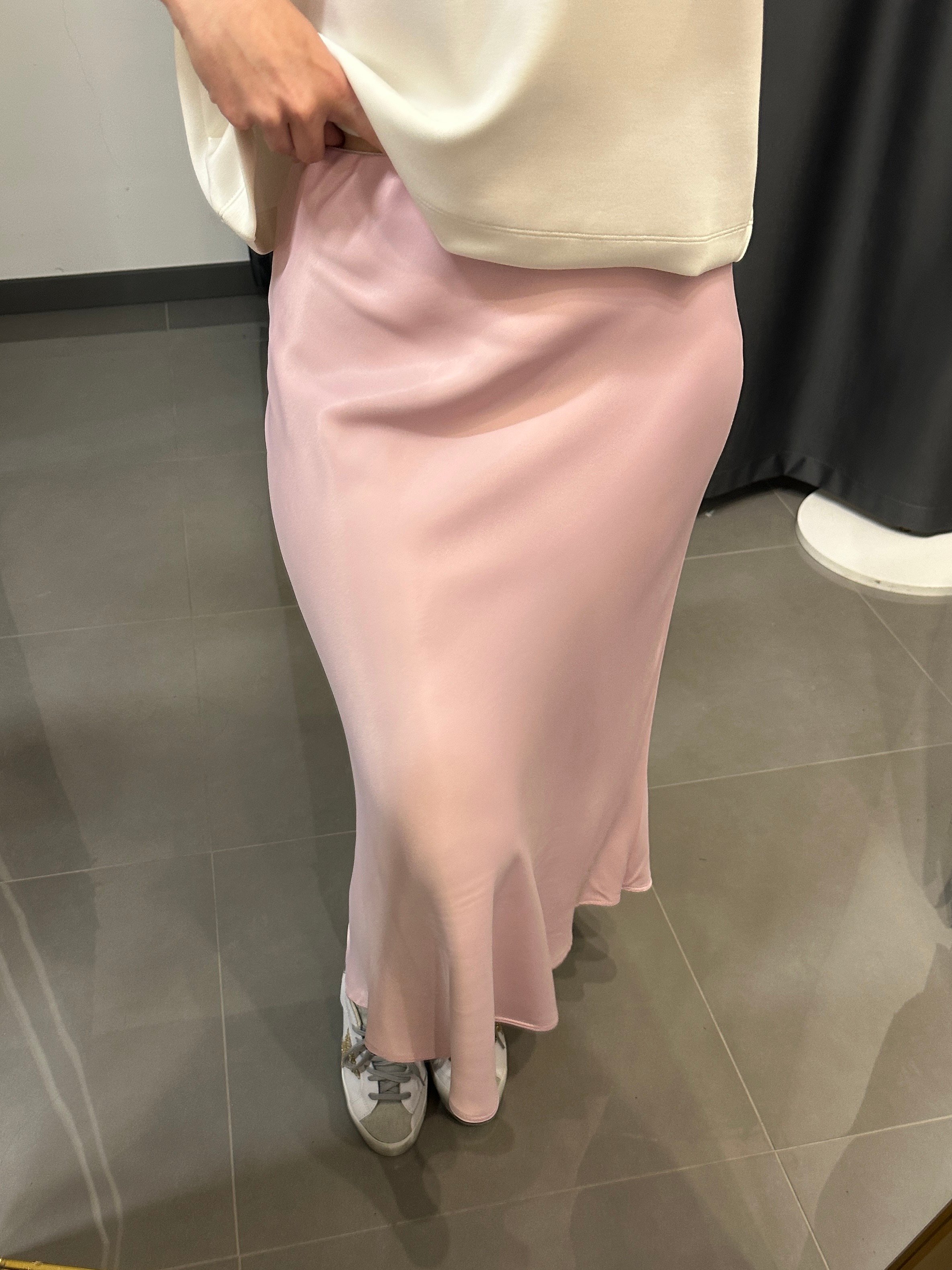 Midi Boy Saten Etek Şeker Pembe