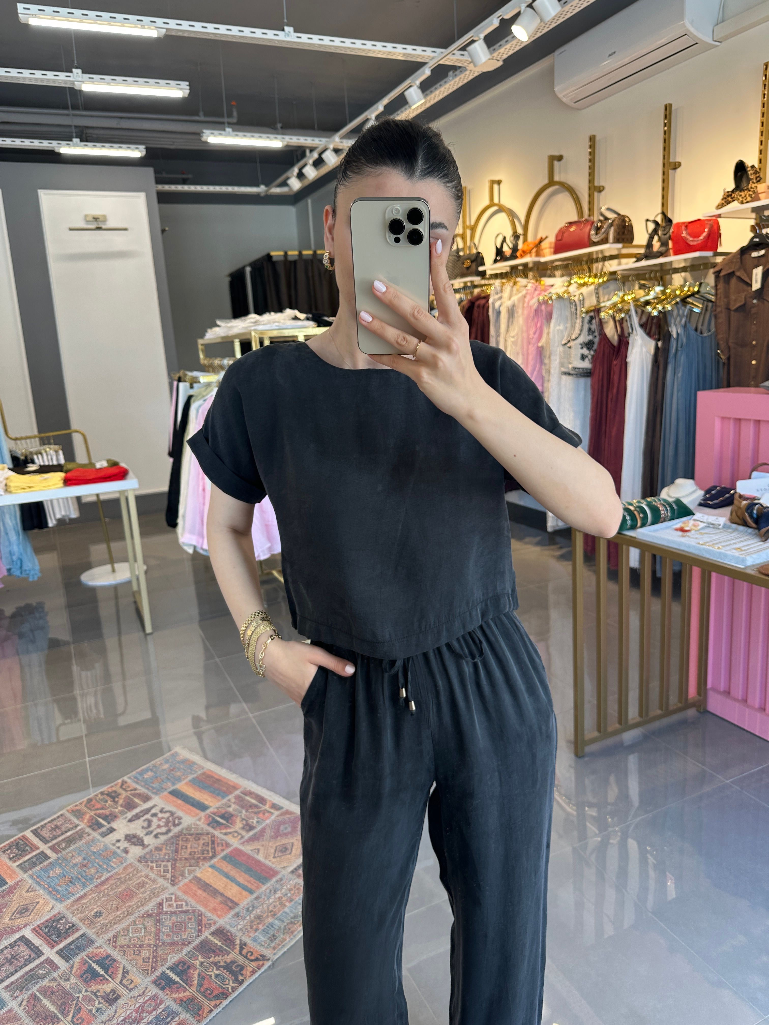 Premium Bluz Pantolon Takım Siyah