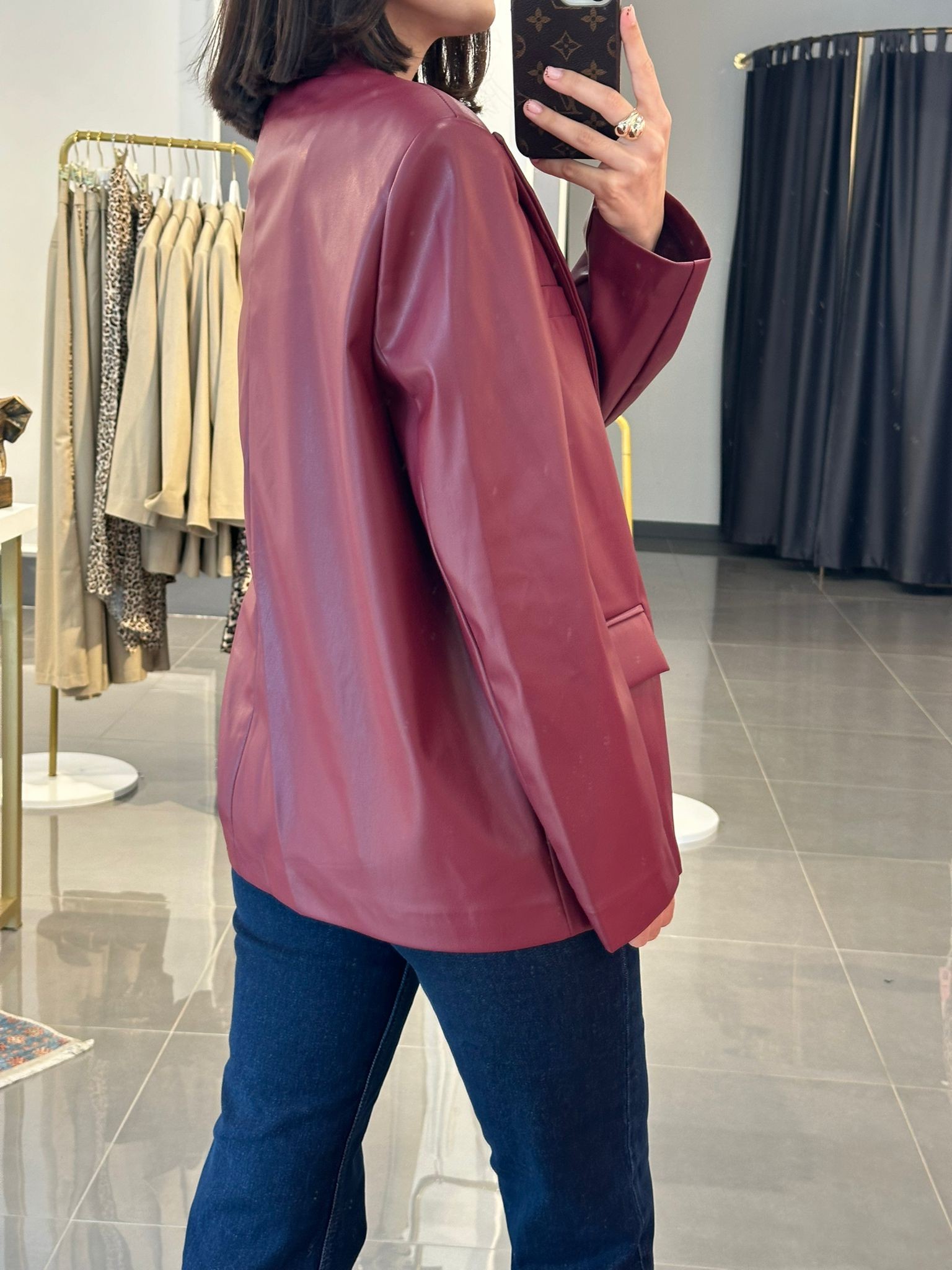 Premium Kalite Yumuşak Deri Blazer Ceketi