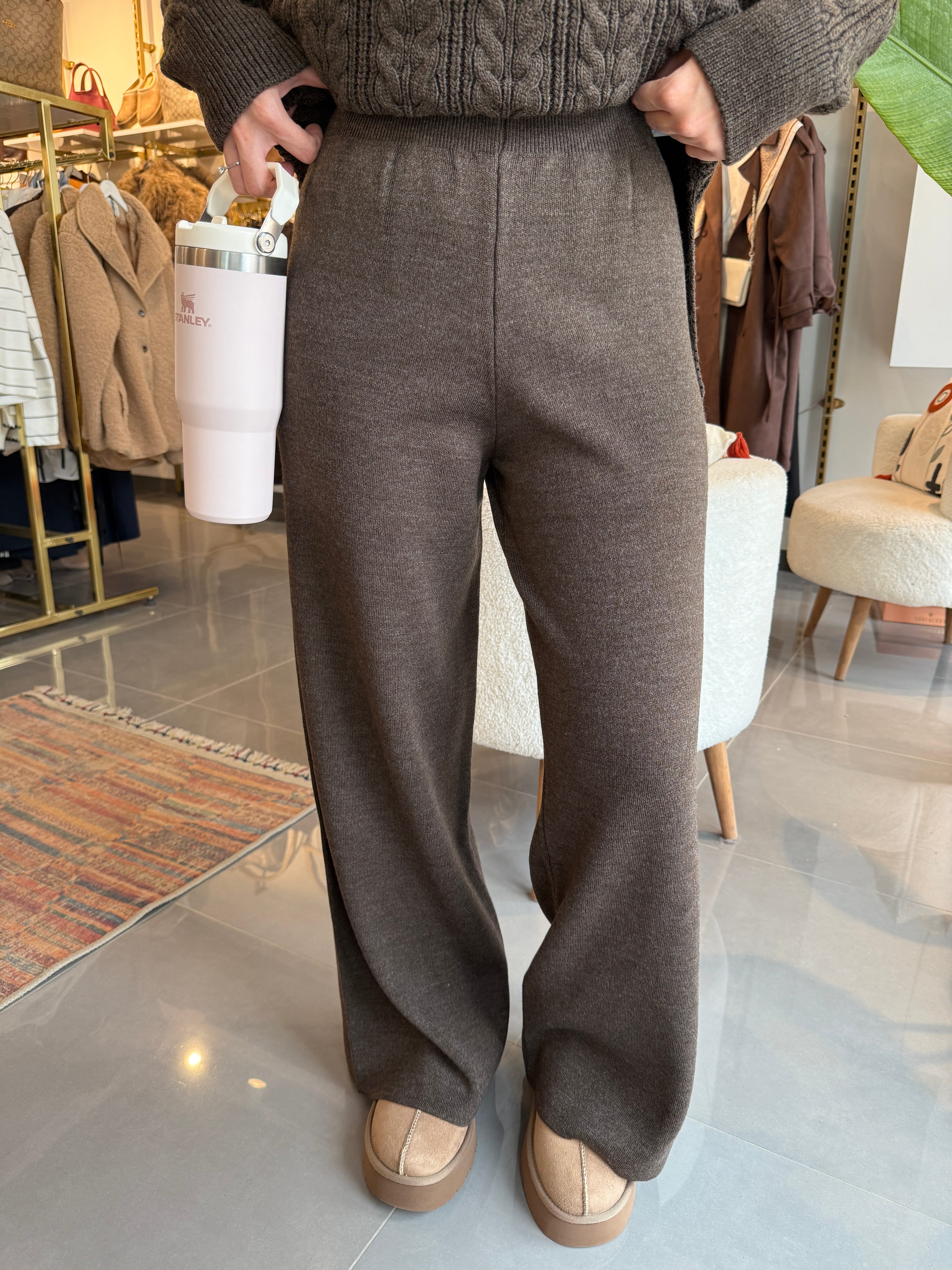 Premium Triko Pantolon Kahve