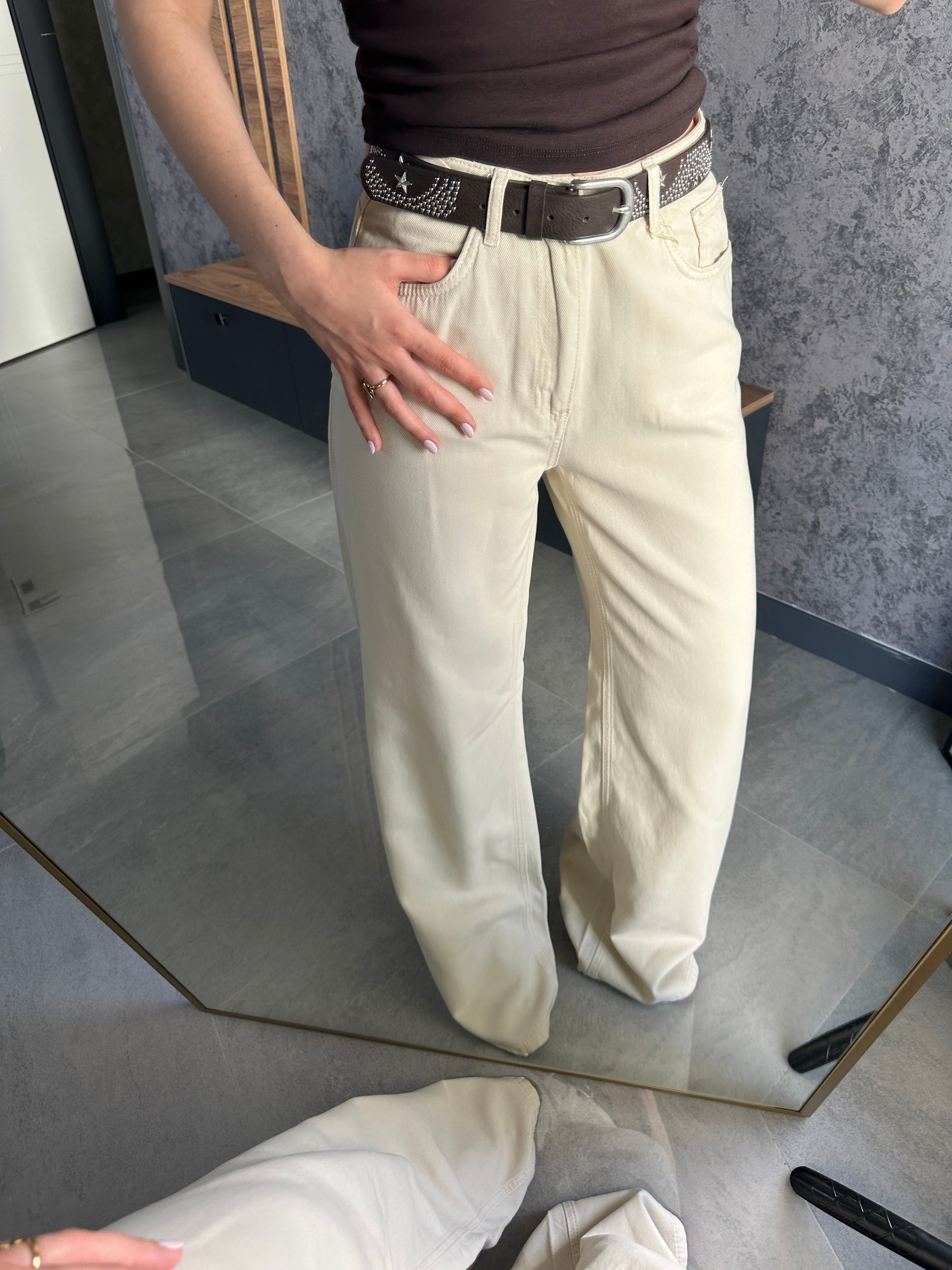 Dilvin Organik Pamuk Tensel Denim Pantolon Taş