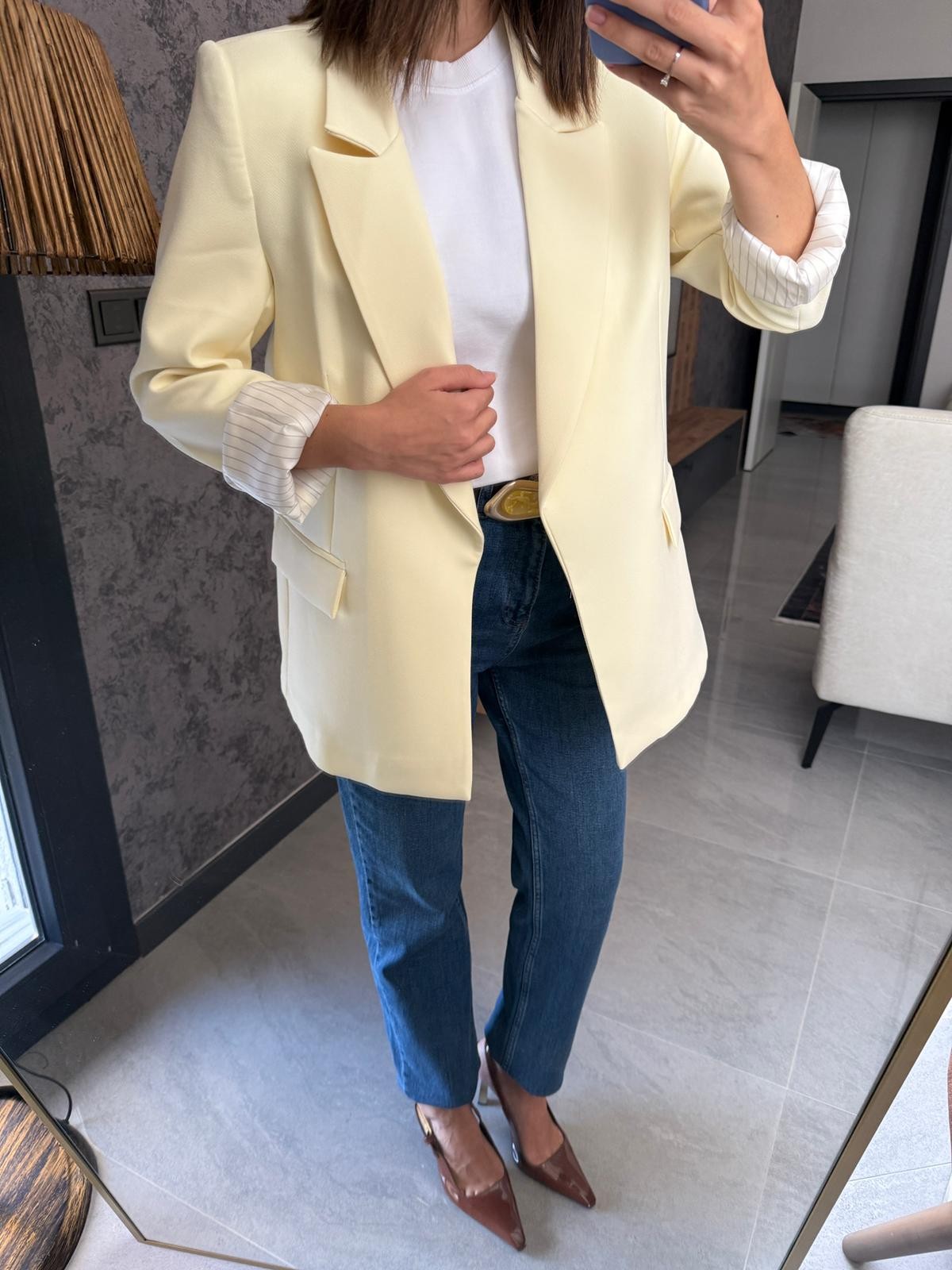 Premium Kalite Kolu Katlamalı Ceket 