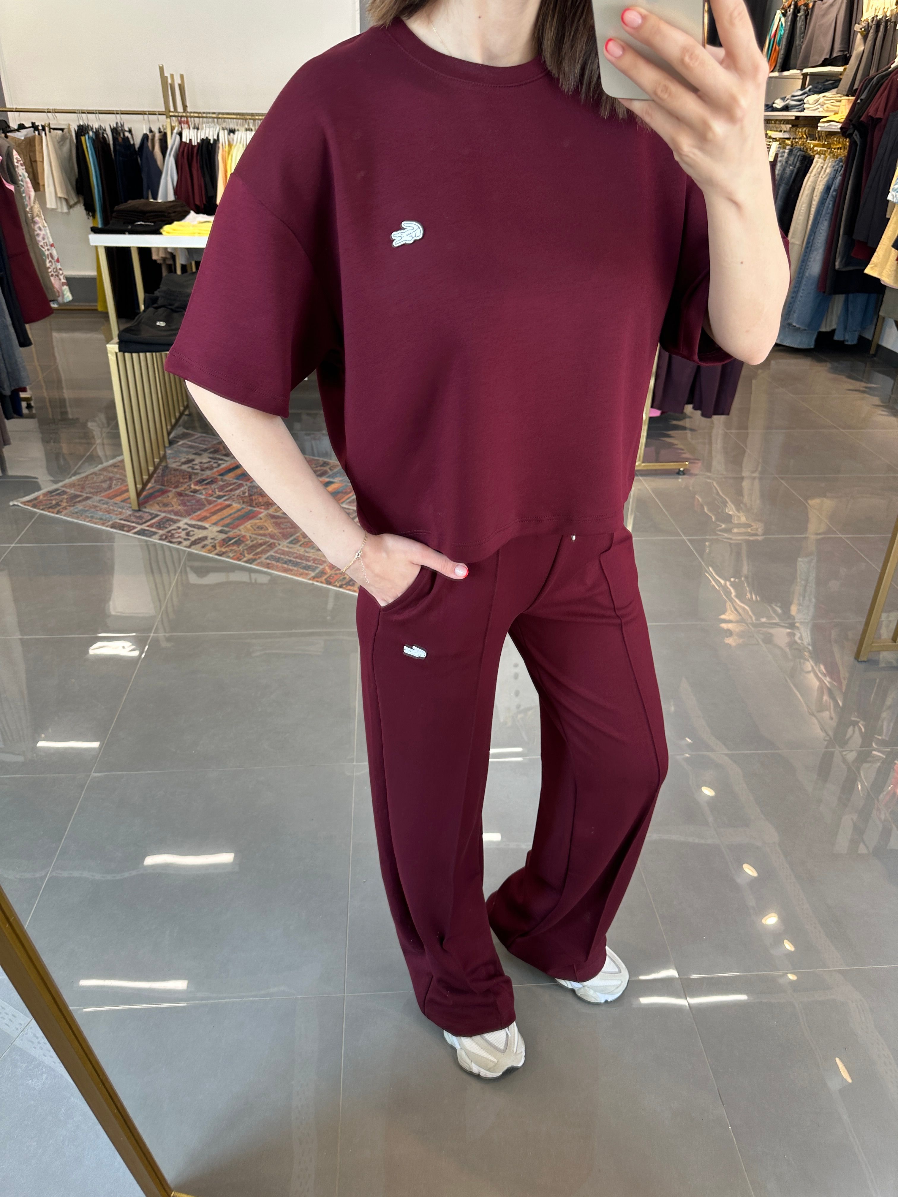 Orj Marka Etiketli Modal Takım Bordo