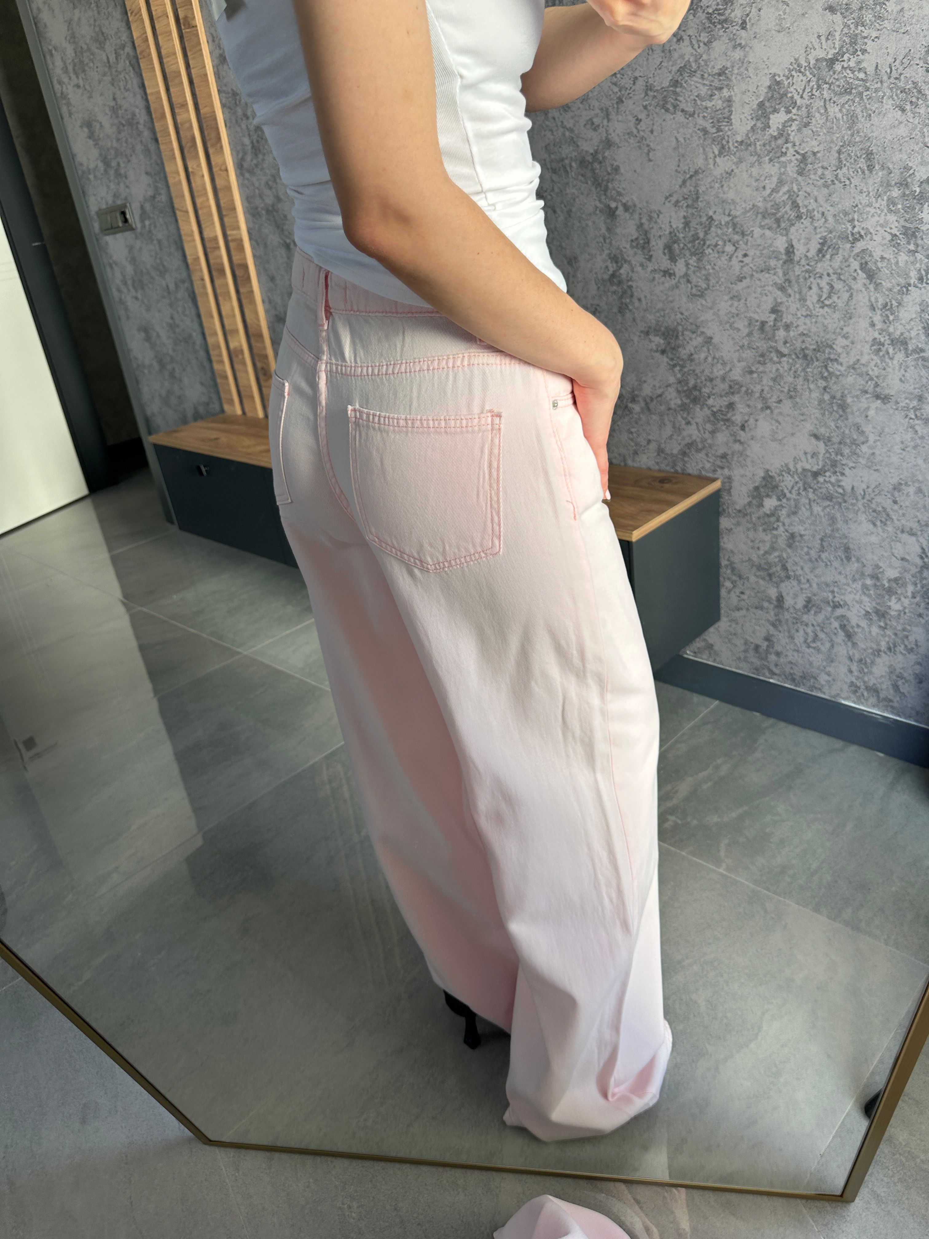 Dilvin Organik Pamuk Tensel Denim Pantolon Pembe
