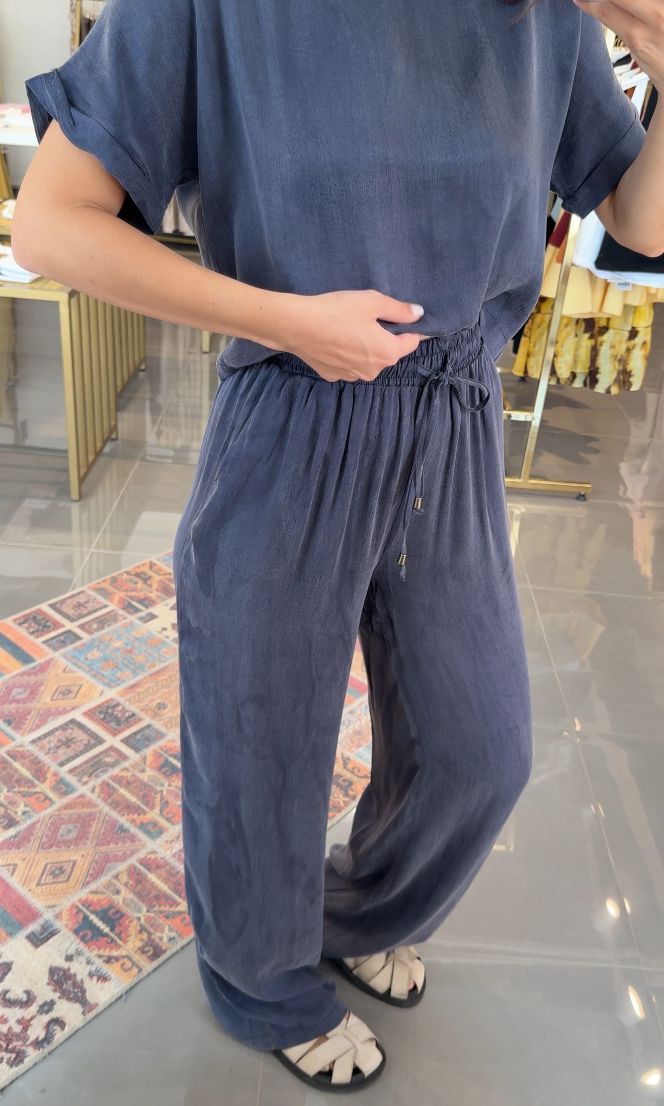 Premium Bluz Pantolon Takım İndigo 